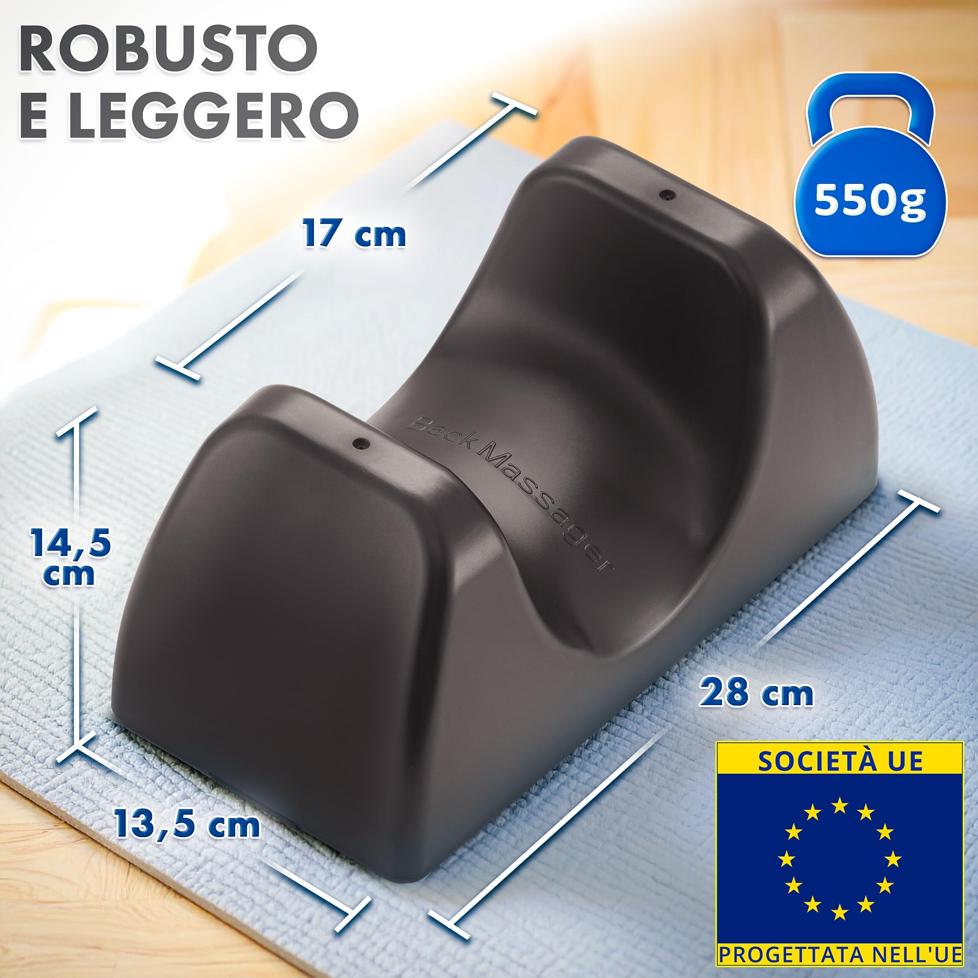 Strumento per massaggio per il rilascio dello psoas - Nero - Massaggiatore per tessuti profondi dei flessori dell'anca con cinghia per sedia - Strumento per massaggio miofasciale per i muscoli psoas