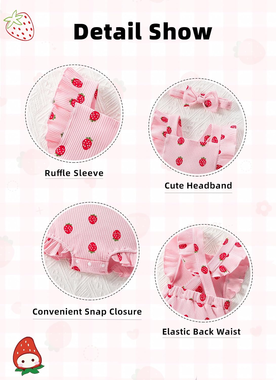 QITUDATEY Baby Girl Clothes Romper Summer Ruffle Sleeve Jumpsuit 0-12M image 5