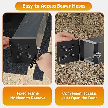 2-Pack Aluminum RV Bumper End Caps for 4 Square Bumpers, Secure Sewer Hose Storage Cover with Vent Holes, Fits Travel Trailer, Fifth Wheel, Camper, Motorhome Accessories