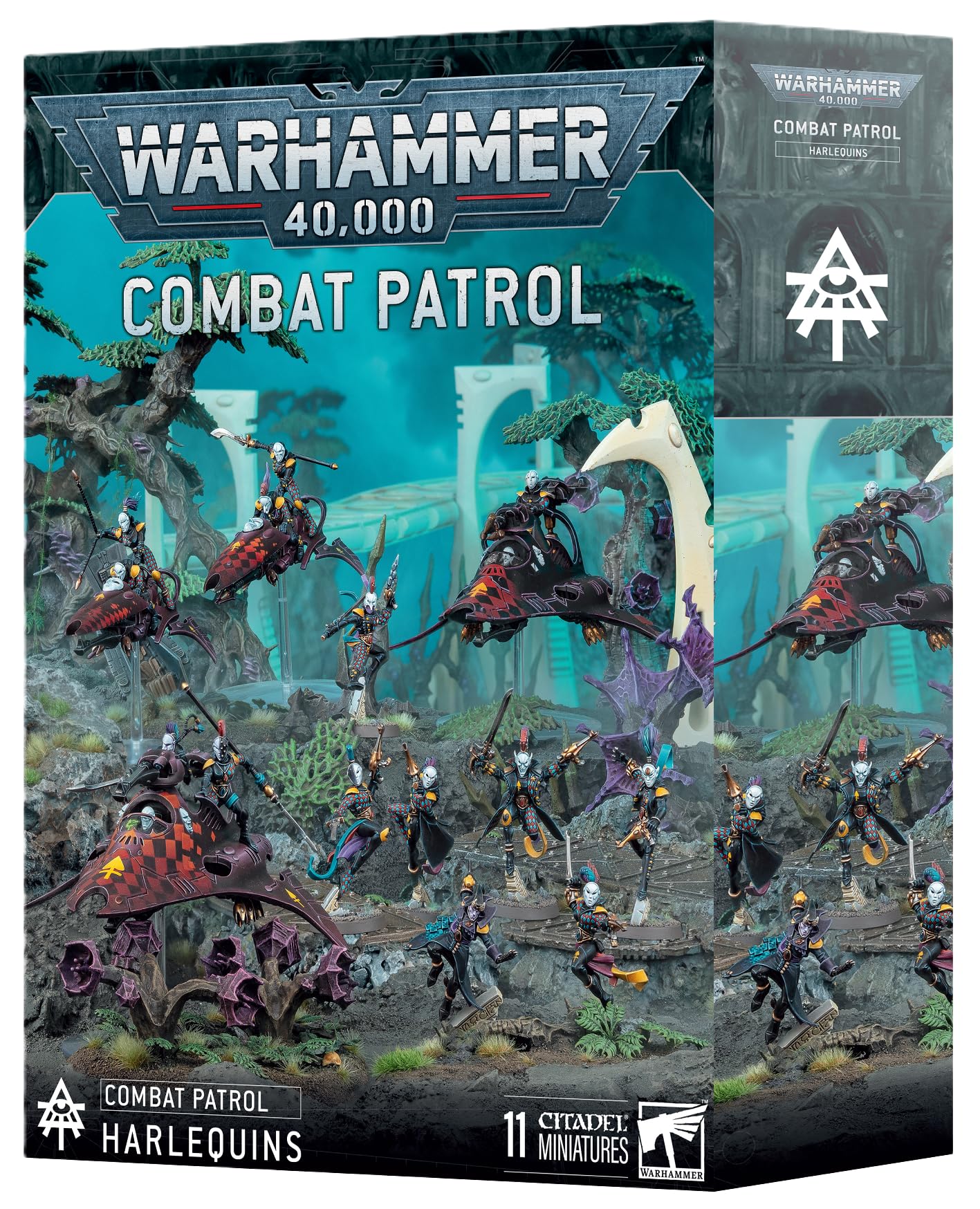 Photo 1 of Warhammer 40K: Combat Patrol Harlequins Miniatures with Solitaire, Harlequin Troupe, Skyweaver, Starweaver, Voidweaver, and Transfer Sheets