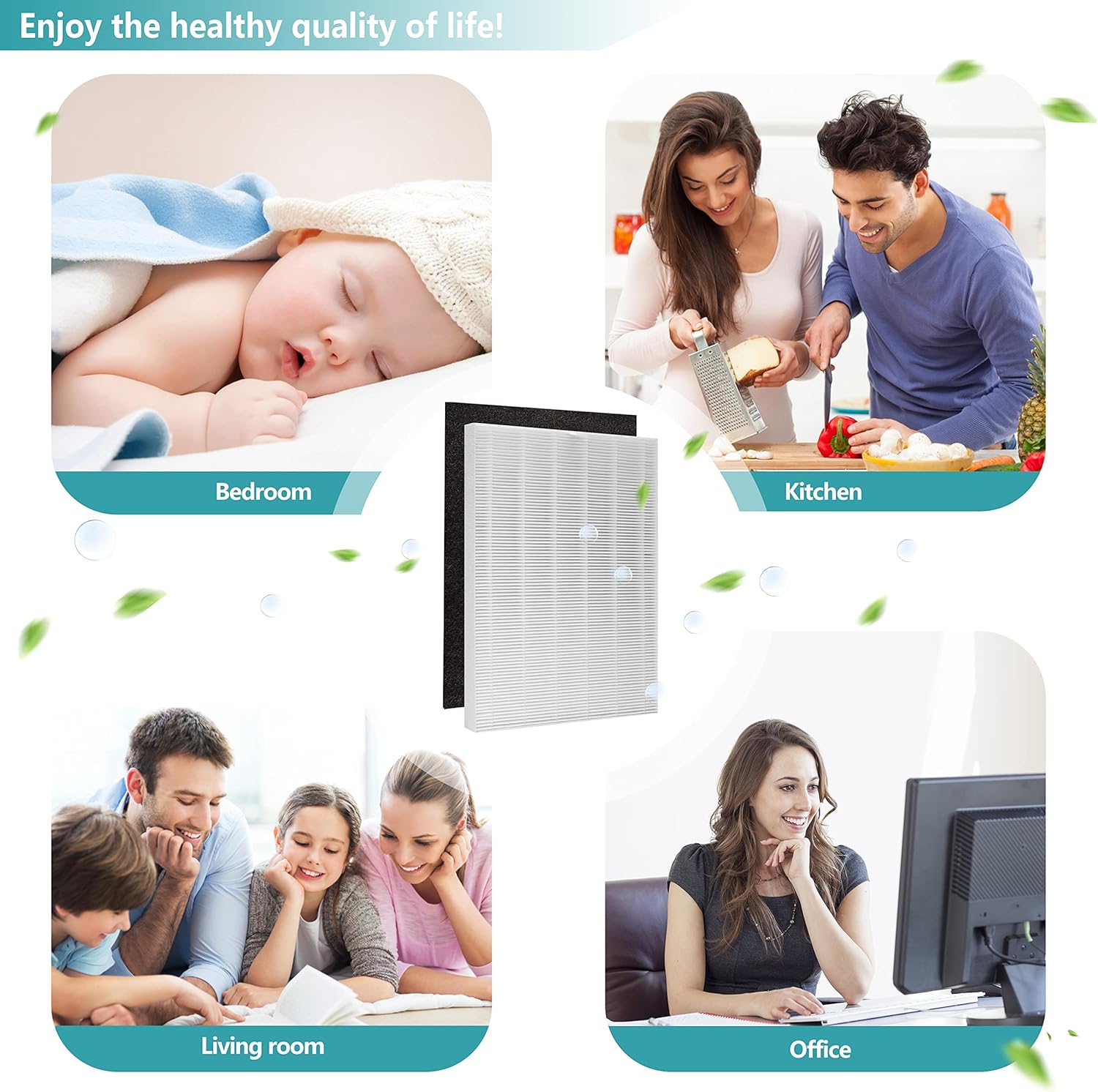 D360 True HEPA Replacement Filter D3 Compatible with Winix D360 Air Purifier, Item Number 1712-0101-02, 2 H13 True HEPA Filters with 8 Carbon Pre-filters - Image 7