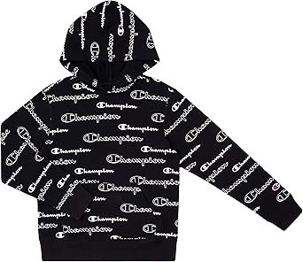 Youth black champion hoodie Clearance