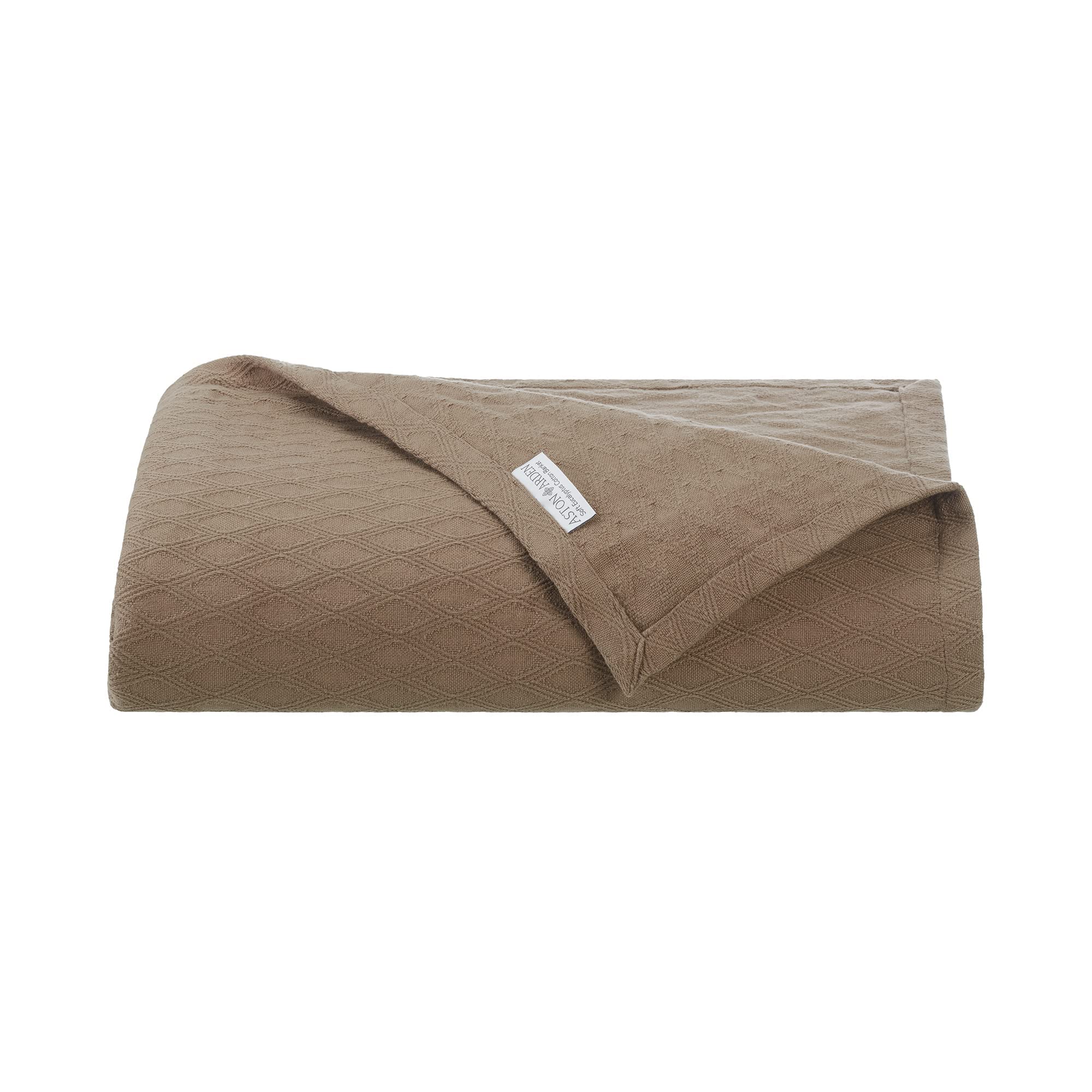 Aston & Arden Tencel Lyocell Throw Blanket - Premium Eucalyptus and Cotton All Season Heavy Weight Soft and Cool Hotel Quality, 400 GSM Breathable for Couch, Bed, Sofa Chair, King, Taupe