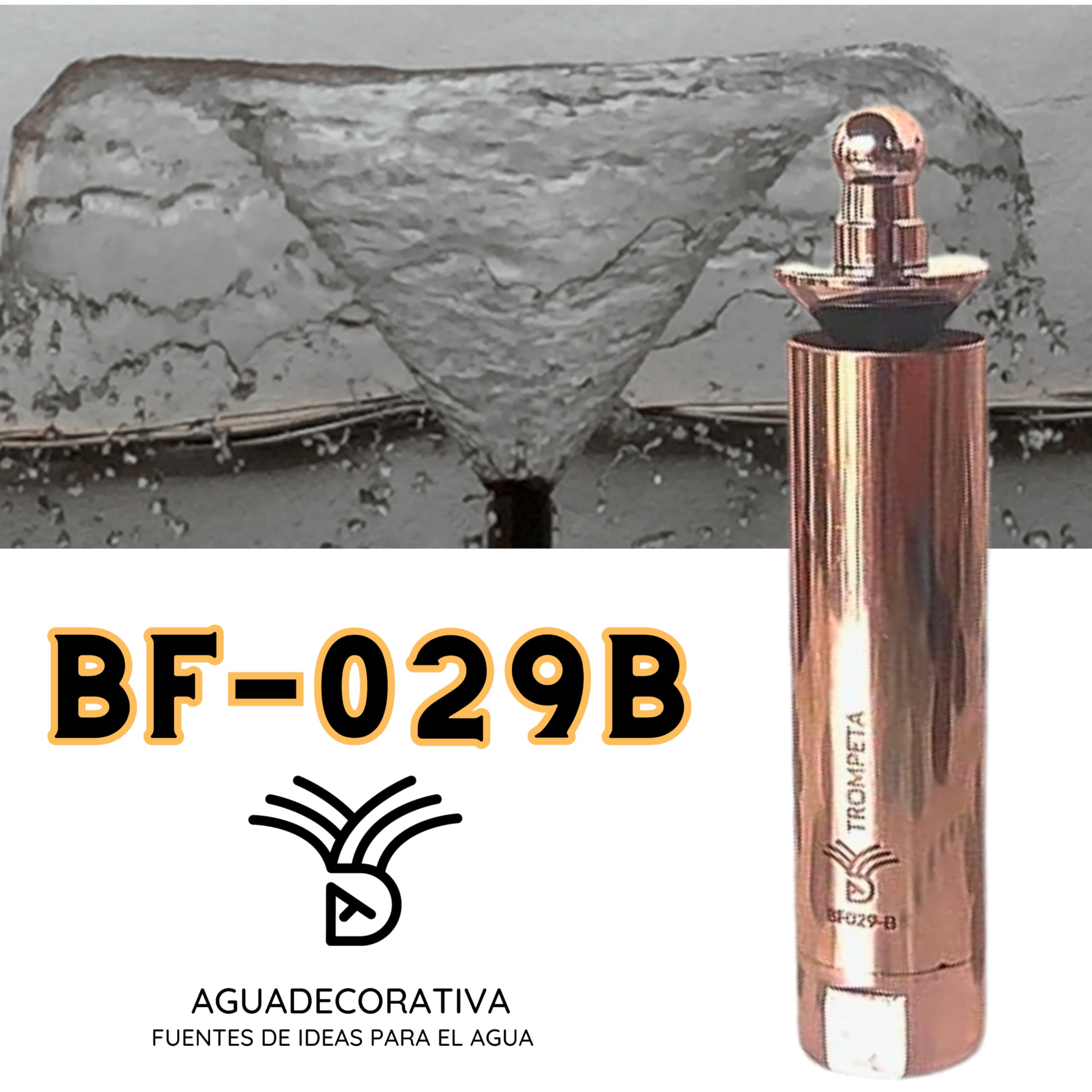 Ugelli per fontane da giardino - Tromba 1/2" in acciaio inox - effetto calice - ugelli, beccucci e getti (BF029-B)