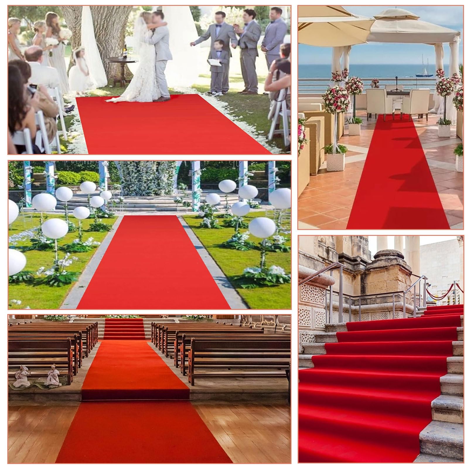 Amazon | レッドカーペットランナー 滑走路ラグ 10m 20m アイル