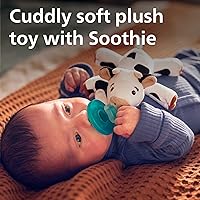 Vista 2 de Philips Avent Soothie Snuggle Pacifier Holder with Detachable Pacifier, 0m+, Cow, SCF347/05