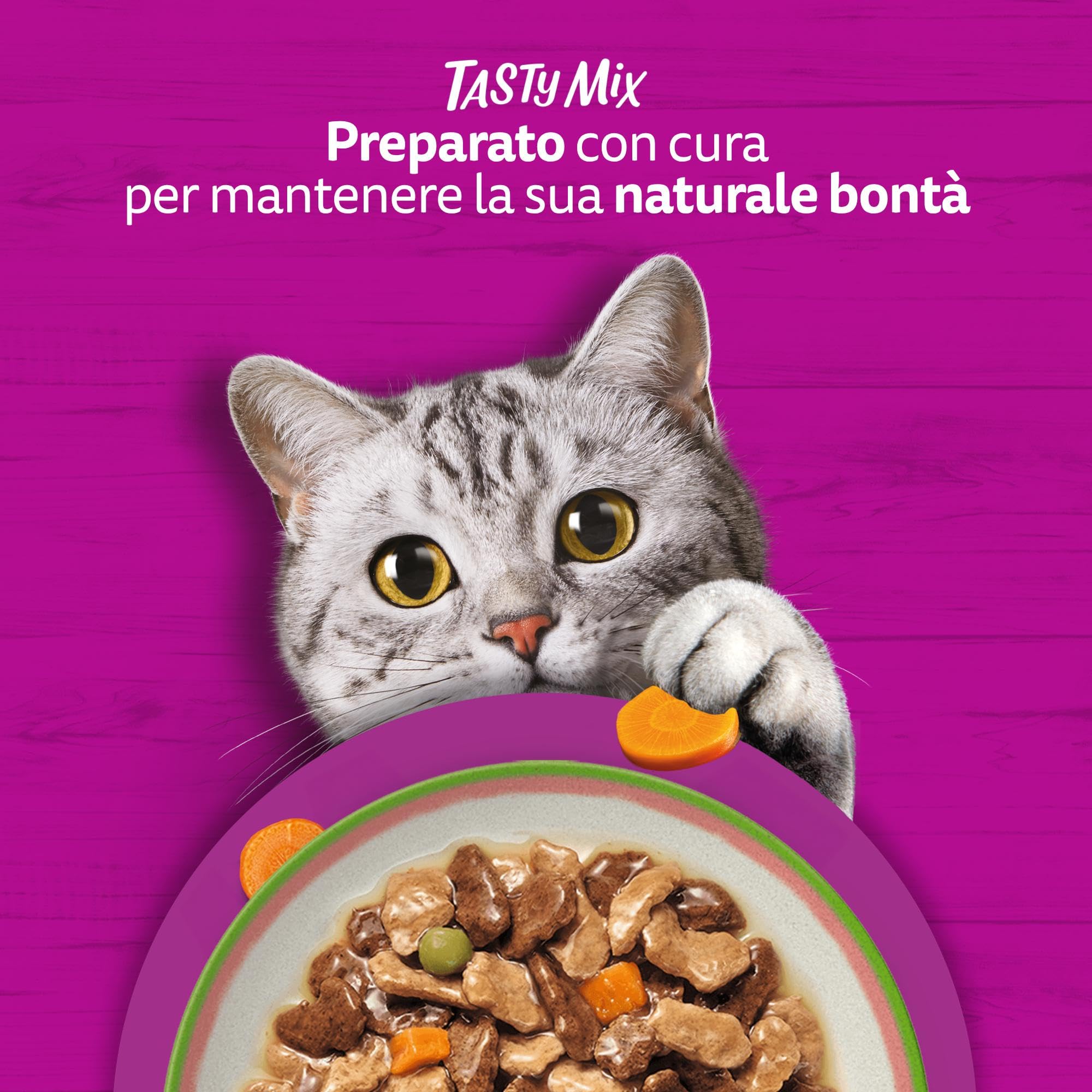 WHISKAS TASTY MIX Cibo Umido in Salsa per Gatti Adulti 4x85g Scelta dello Chef, confezione da 13