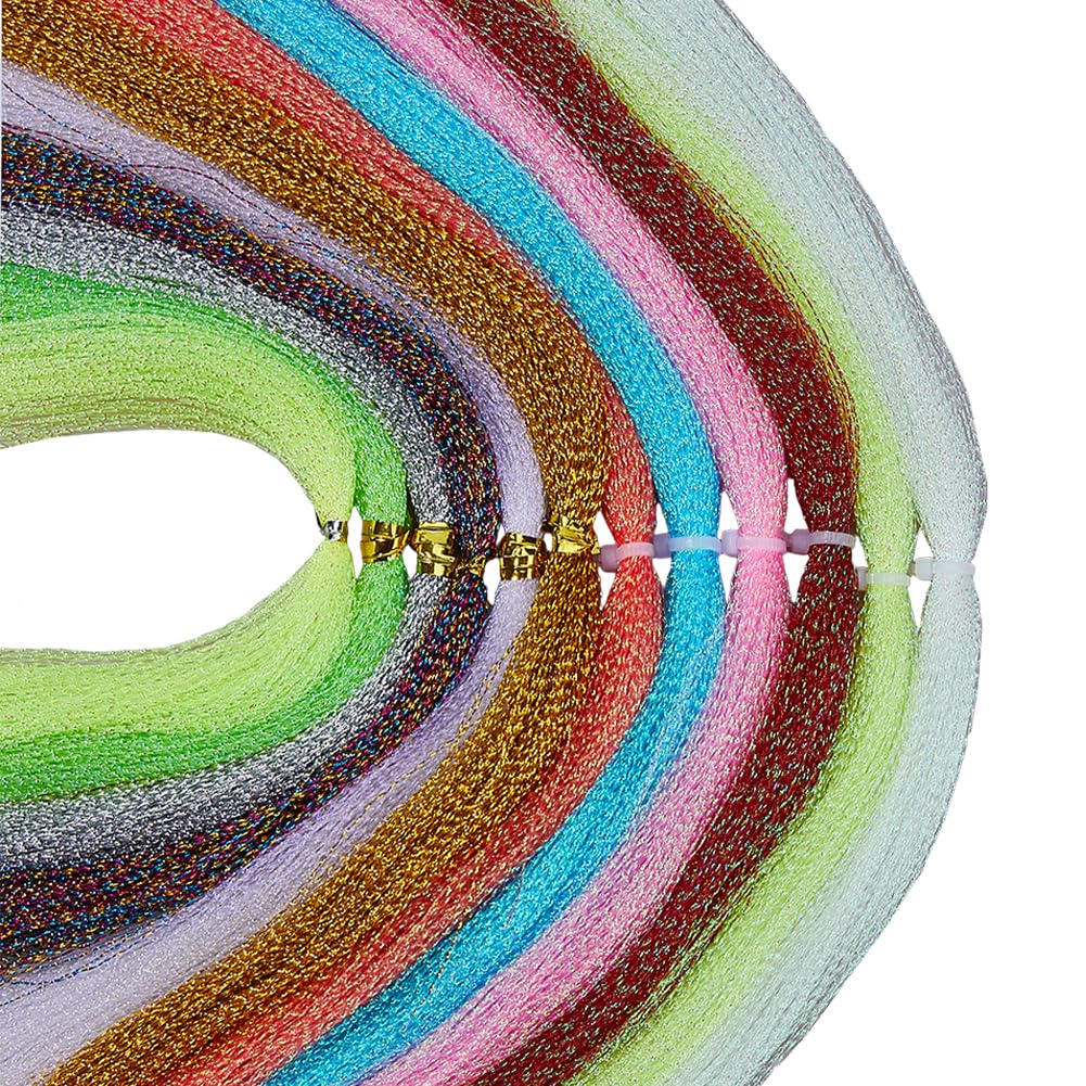 SUPERFINDINGS 12 Packs Fly Tying Materials 12 Colors Crystal Fly Tying Kit Spiral Jig Tieing Kits Flashabou Flies Fishing Lure Making Supplie for Outdoor Fishing DIY Accessory