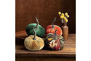 Exquisite Velvet Pumpkin Quartet: Autumnal Enchantment for Your Abode