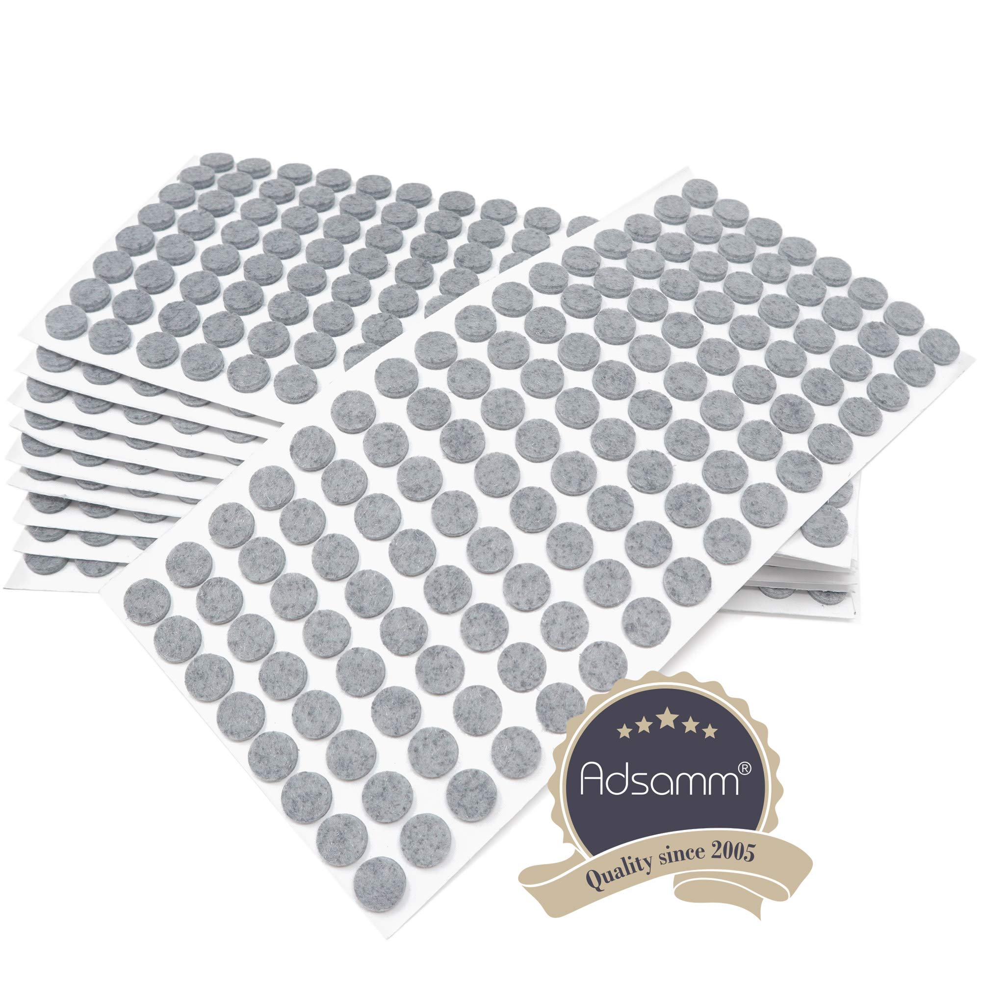 Adsamm® / 24 X Patins En Feutre/Noirs/ 50 Mm/Rond/épaisseur