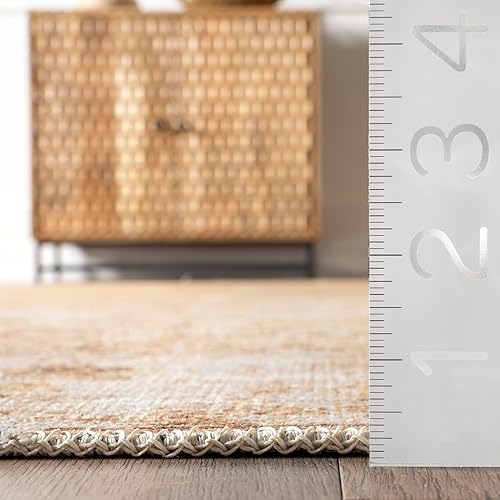 Miniatura 10 de nuLOOM Chana - Alfombra de área de tejido plano enmarcada con enrejado, 5 x 8 pulgadas, beige