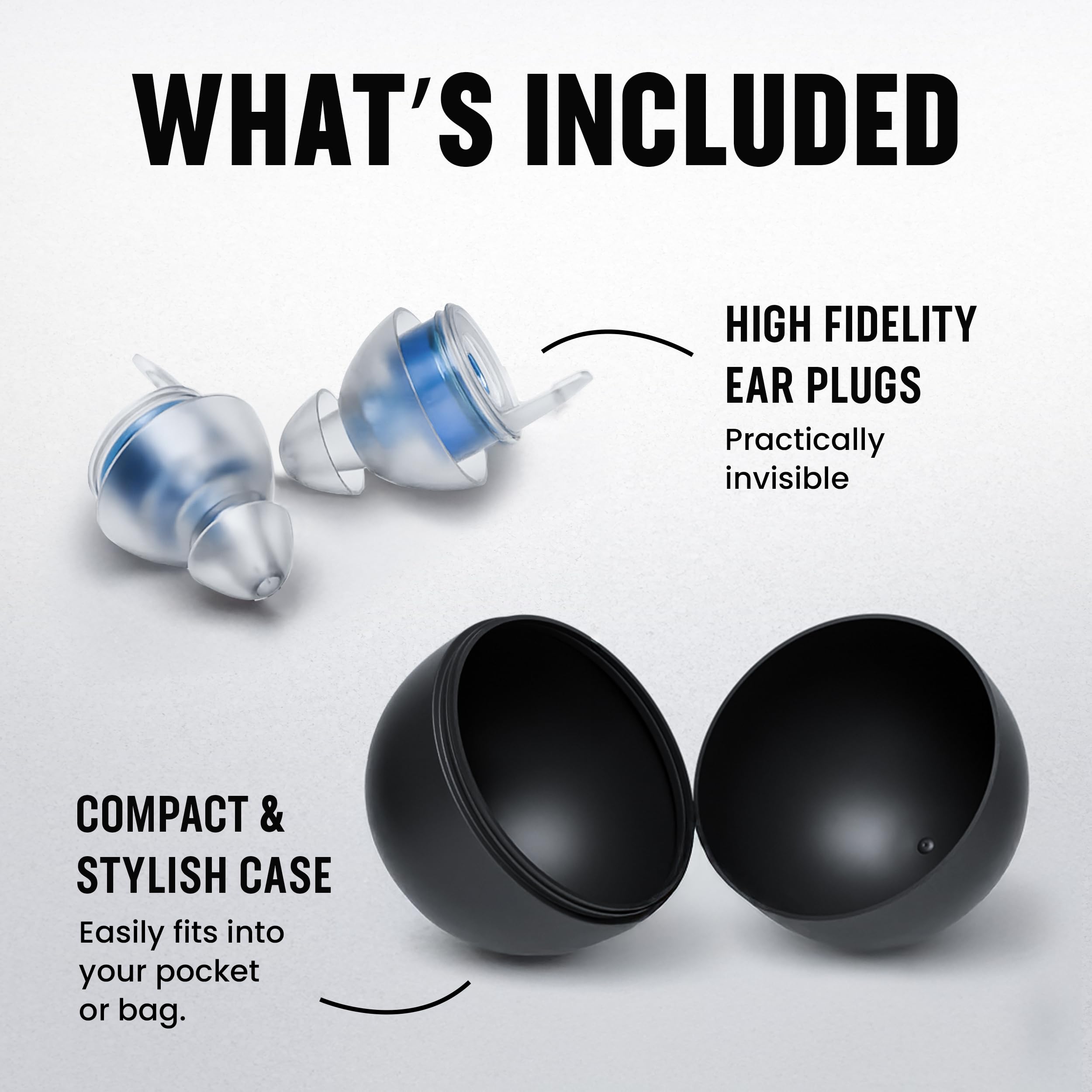 Plugz Bouchons d'oreille légers bleus de concert – Invisibles, faciles à porter, meilleurs bouchons d'oreilles pour concerts, musique forte, bouchons d'oreille confortables tout au long de la journée