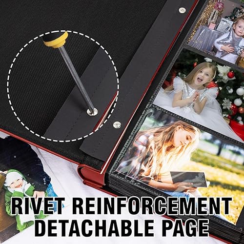 Miniatura 6 de Álbum de fotos de 4 x 6 pulgadas, 600 fotos, cubierta de piel, capacidad extra grande, capacidad para 600 fotos horizontales y verticales de 4 x 6