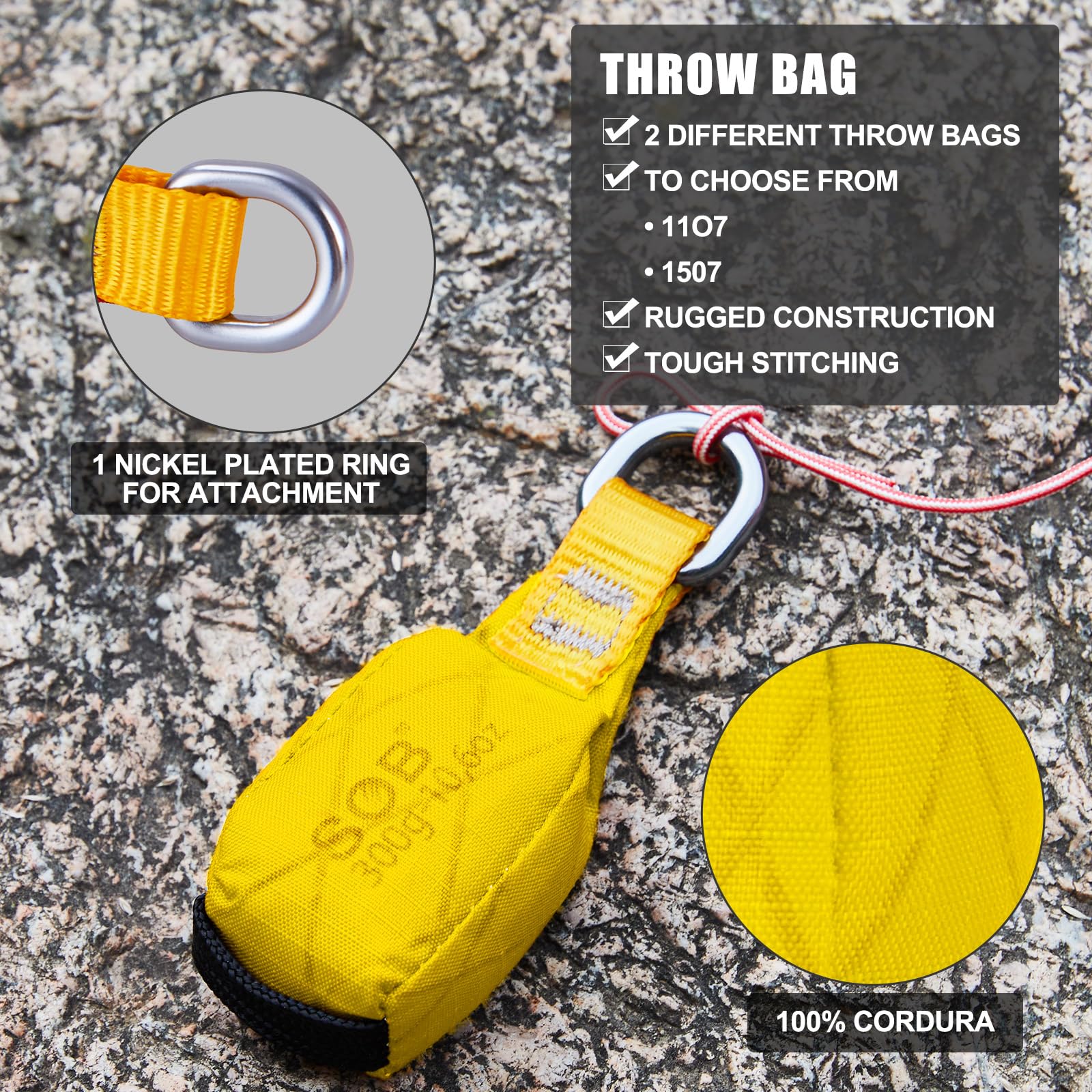 SOB Outdoor Bolsa de Peso para Lanzar con Anillo D 300g Amarilla