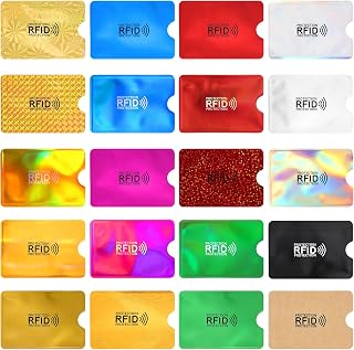 20pcs RFID Blocking Sleeves,Credit Card Protector Colorful Identity Theft Protection Passport Debit ID Cards Holders for Women Men(20)