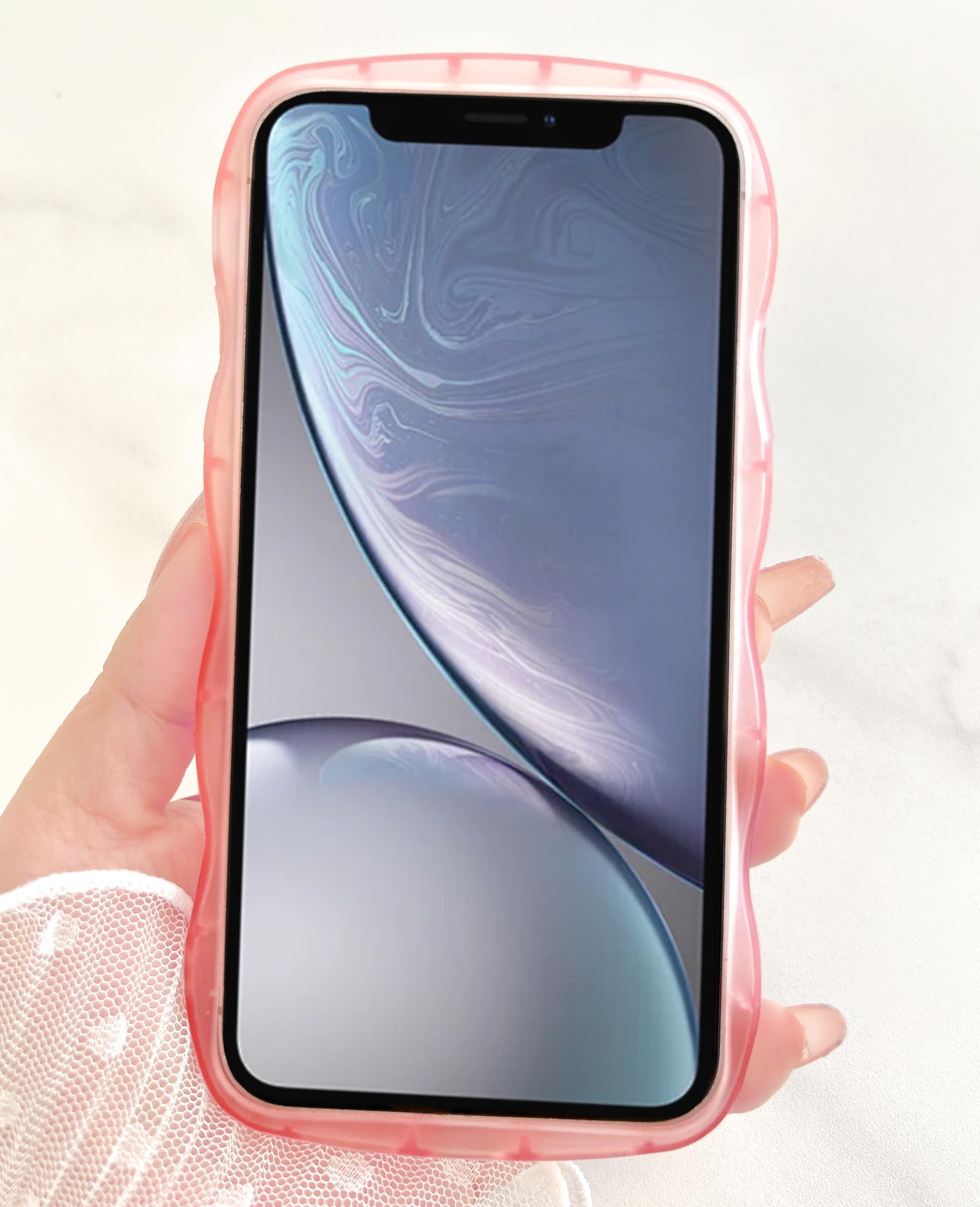 Qokey Capa para iPhone XR, design de alça de borda curvada e