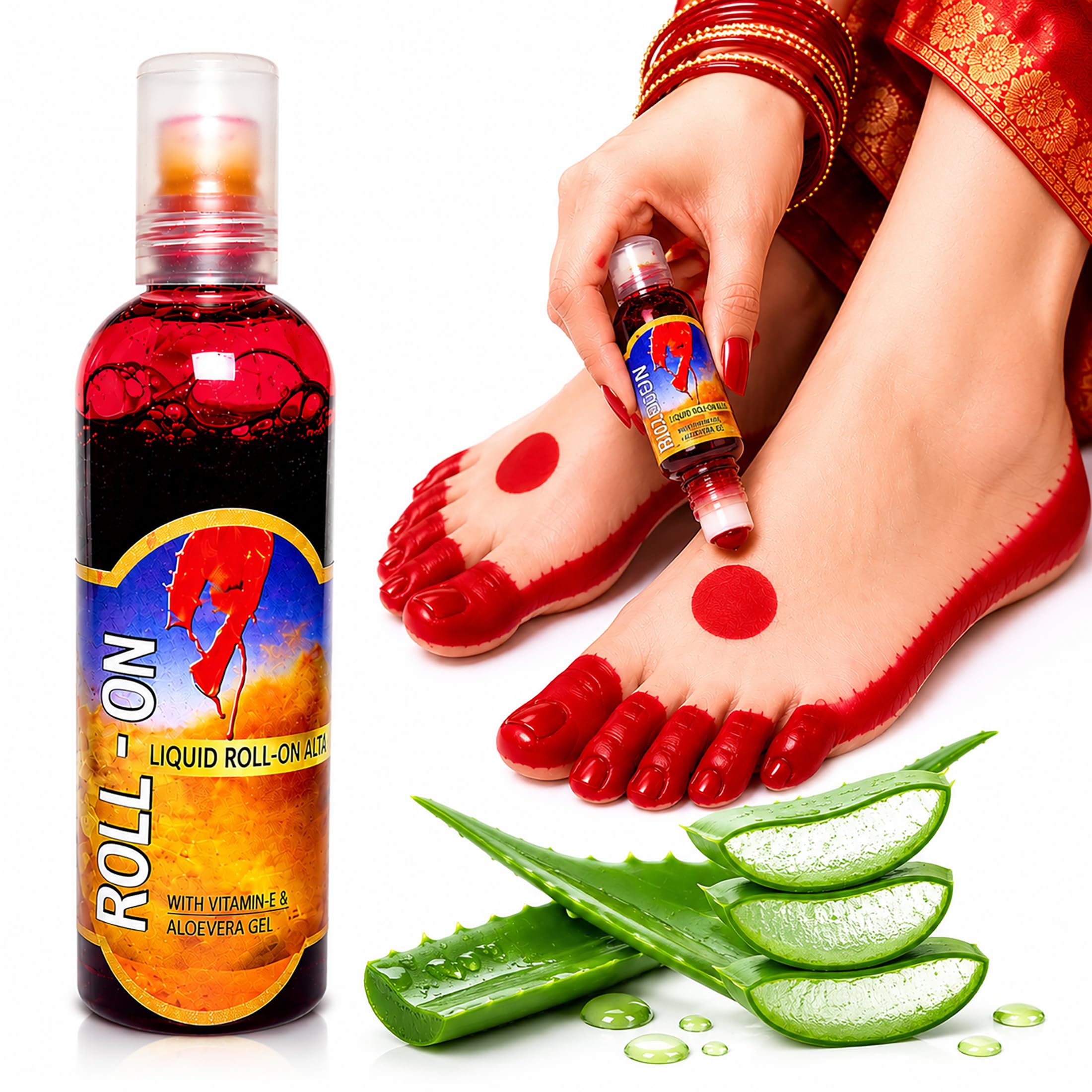 Roll-On Alta for Foot Dance Precision Double-Tip Pen, Red Colour, for Classical Dance Hand and Foot Decoration 50ml-image-18