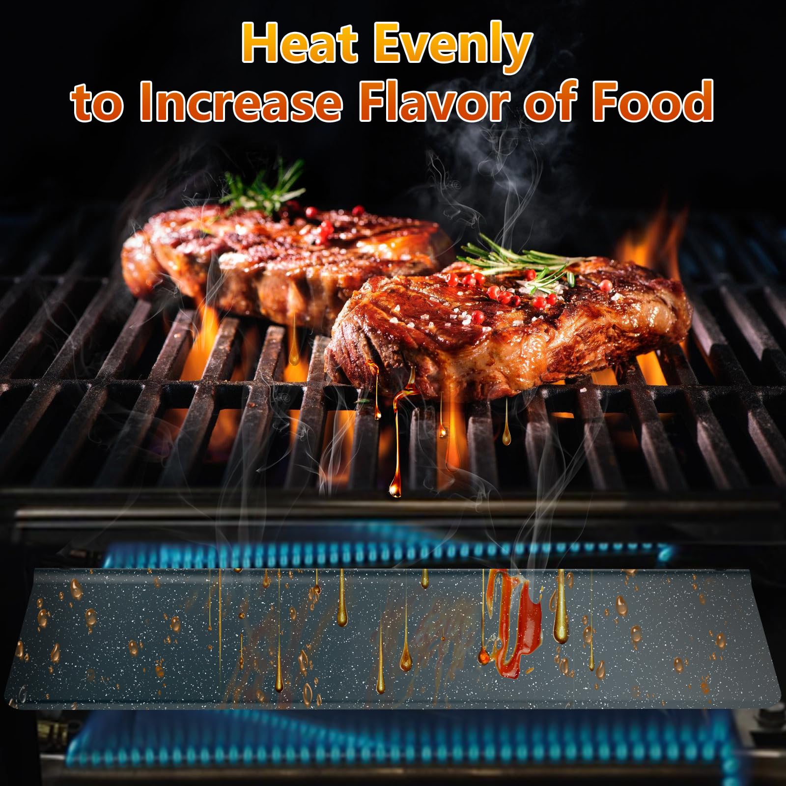 7636 Barre Flavorizer in Smalto Porcellanato, Ricambio Accessori da 38,9 cm per Barbecue a Gas, per Weber Spirit I&II E-310/320/330, S-310/320/330 (con manopole bruciatore Anteriori)