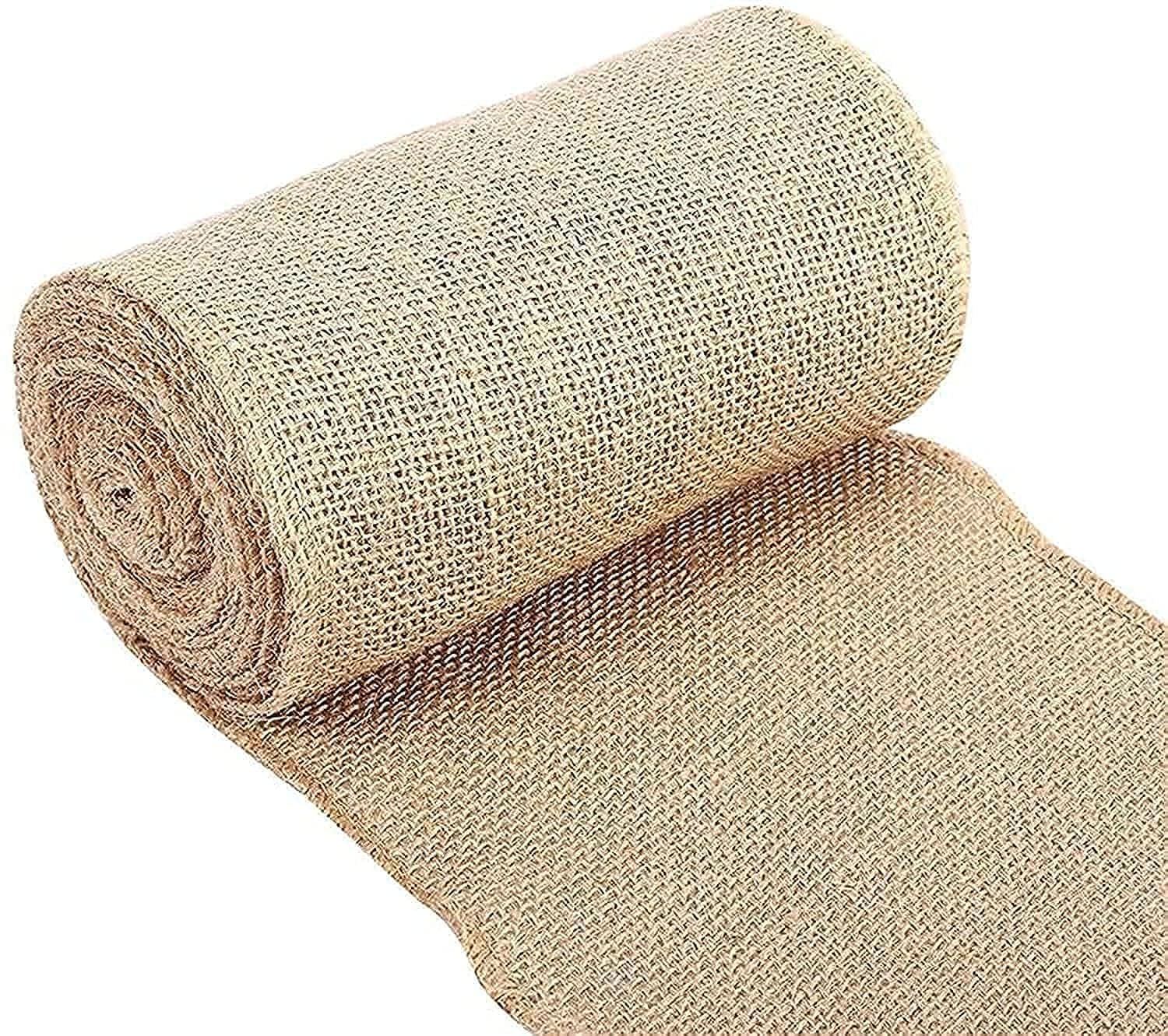 PREMIFY Jute Roll Hessian Ribbon, 6 Meter Natural Ribbon, Jute Ribbon Rolls for Crafts/Gift Wrapping, Rustic Burlap Ribbon Roll Brown Kraft for Christmas Wedding Party Decorations and Trimmings