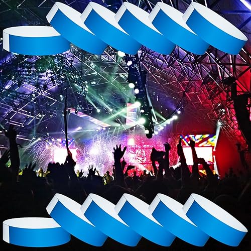 Miniatura 5 de 1200 pulseras de papel para eventos, color neón, pulseras de identificación de conciertos, pulseras de papel, pulseras de mano para eventos y