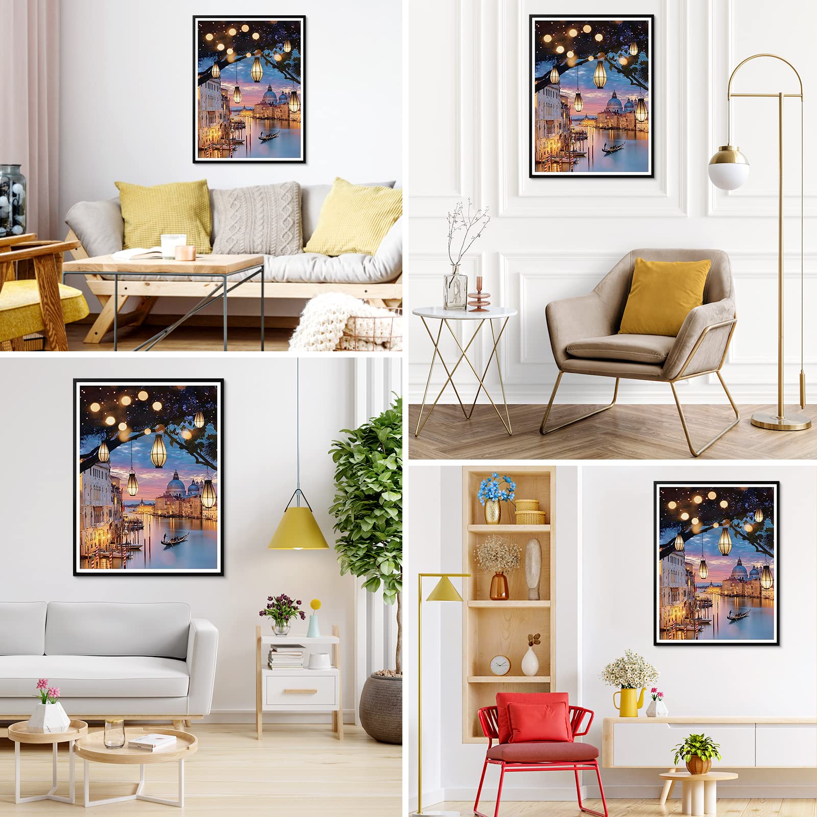 DAERLE Kit Diamond Painting 5D – Paesaggio Fiori E Alberi, 30x40cm, Per Bambini E Adulti