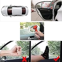 Vista 9 de SINSEN Juego de 3 martillos de seguridad para automóvil, herramienta de escape de emergencia, martillo de vidrio para ventana de auto, martillo