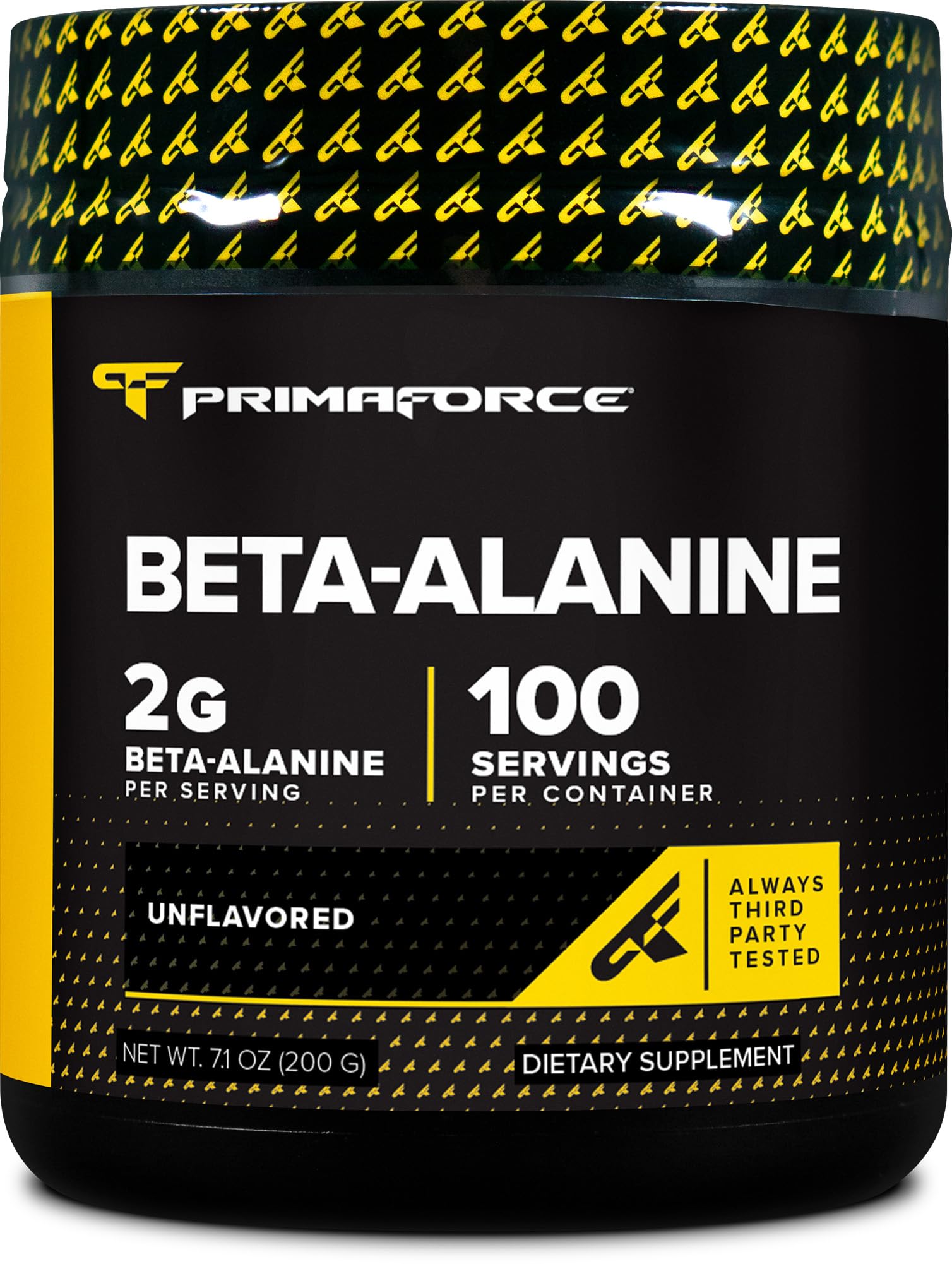 Primaforce Beta Alanine Powder, Unflavored, 200 Grams - Gluten Free, Non-GMO Supplement for Men and Women - Supports Lean Muscle Gain and Aids Recovery