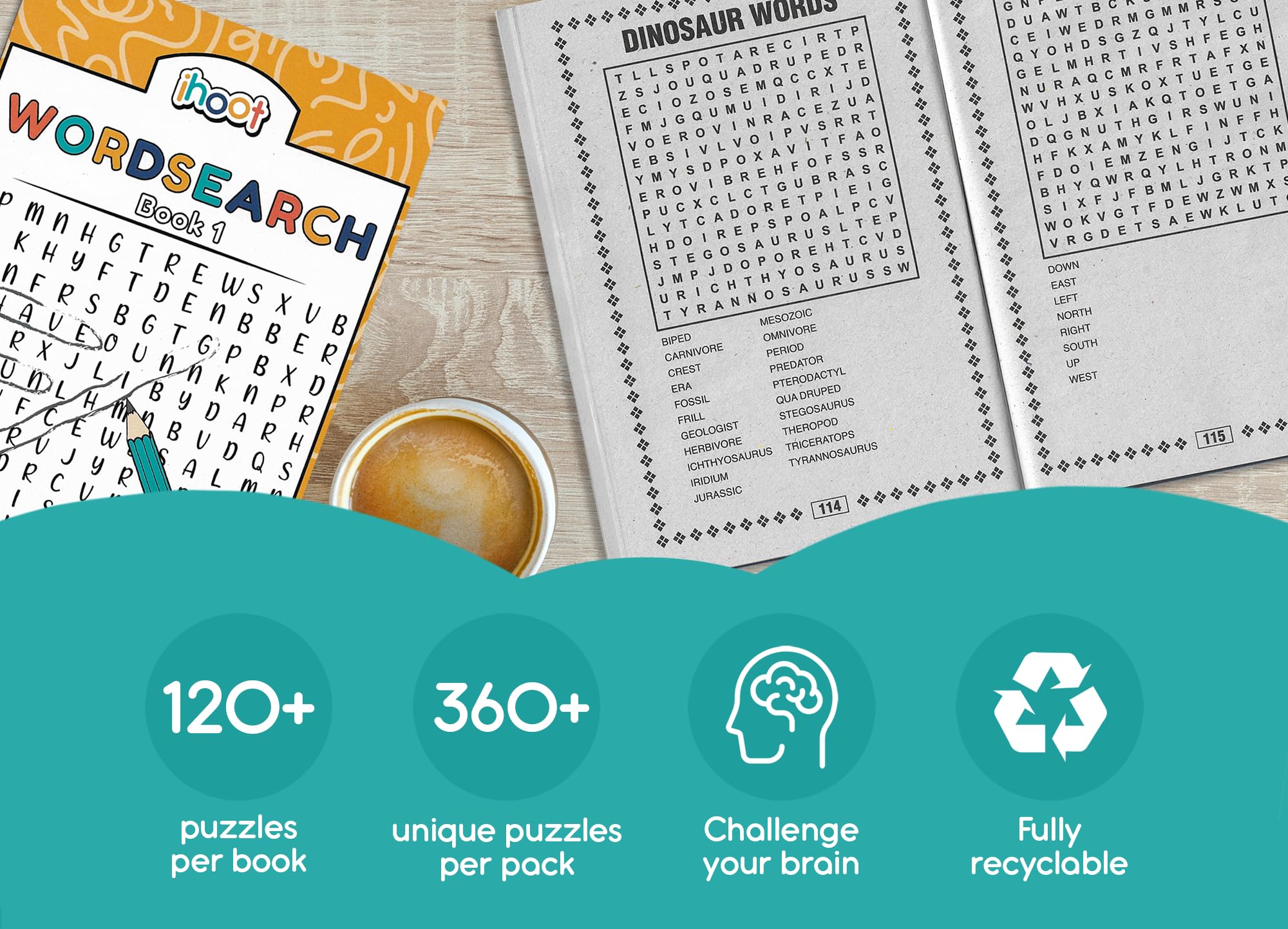 ihoot Pack of 3 Assorted A5 Word Search Books for Adults - Image 4