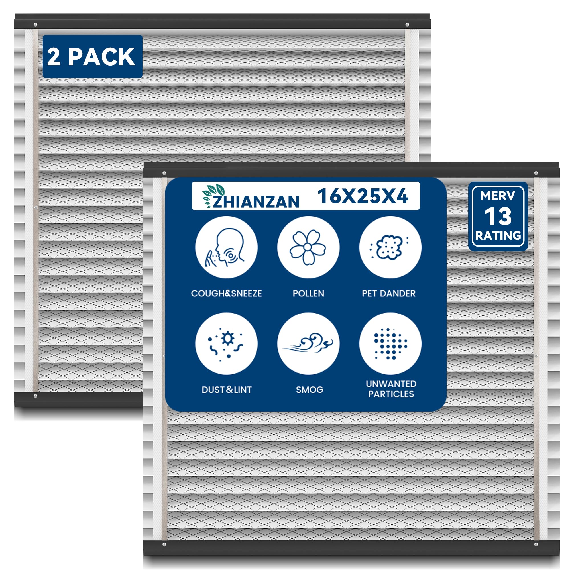Photo 1 of (2 Pack) 413 Replacement Filter Compatible with April-Aire Whole House Air Purifiers Model 1410, 1610, 2410, 2416, 3410, 4400,16x25x4 MERV 13 Pleated HVAC AC Furnace Filter