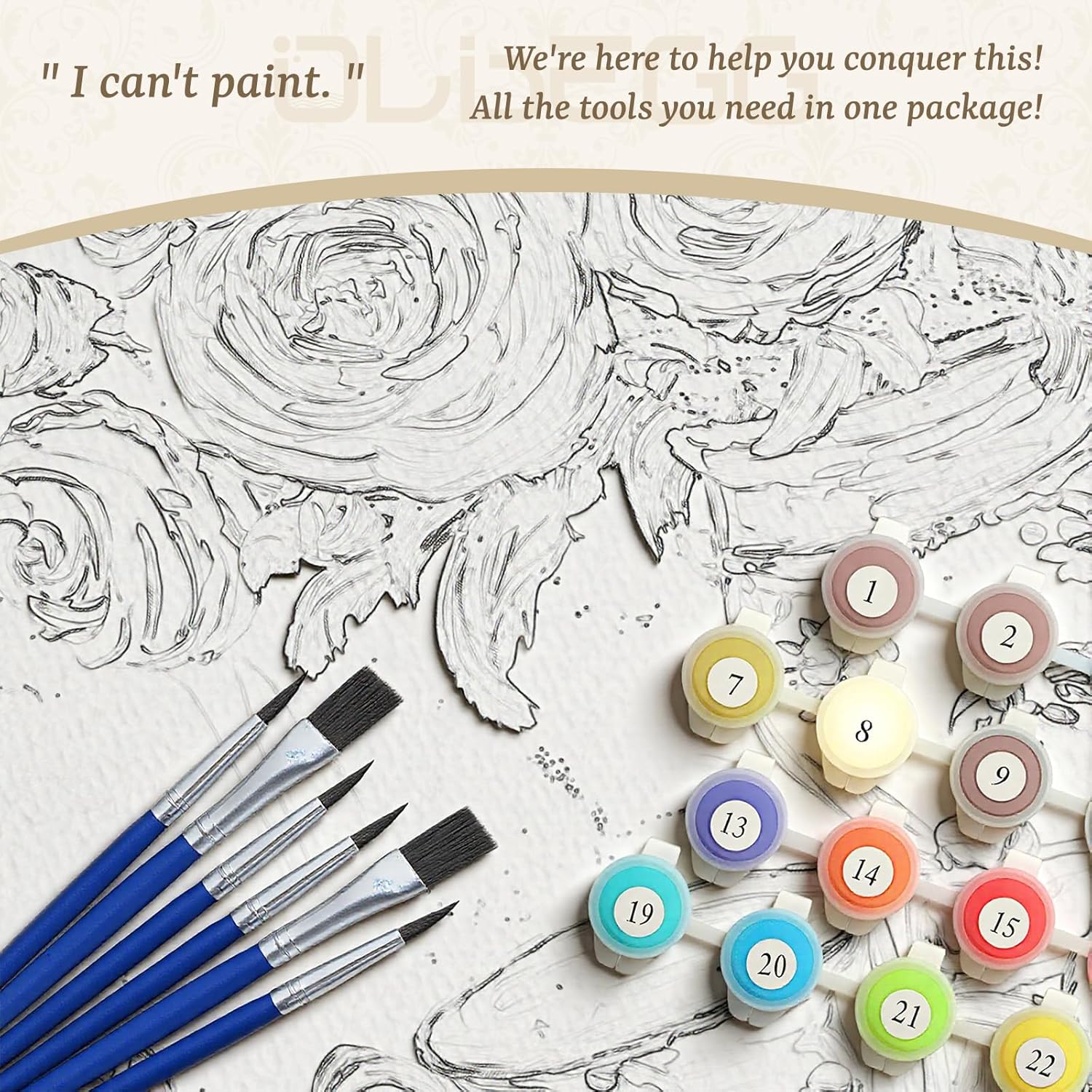 OLDEGG Framed Paint by Numbers Kit for Adults Beginner,2 Pack Rose Floral Themed Adult Paint by Number Kits with Easels Brushes Paints,Paint by Numbers Perfect Crafts Gift Unique Wall Art 12x16 inch