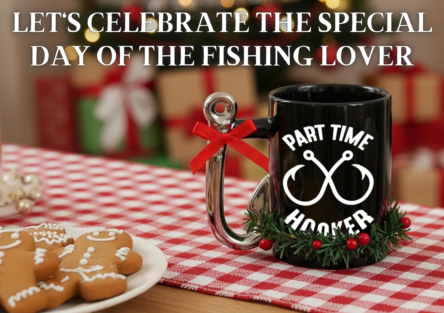 Onebttl Fishing Gifts for Men, Fishing Hook Coffee Mug, 13.5oz/400ml Funny Ceramic Mug for Christmas, Father's Day, Part Time - Image 7