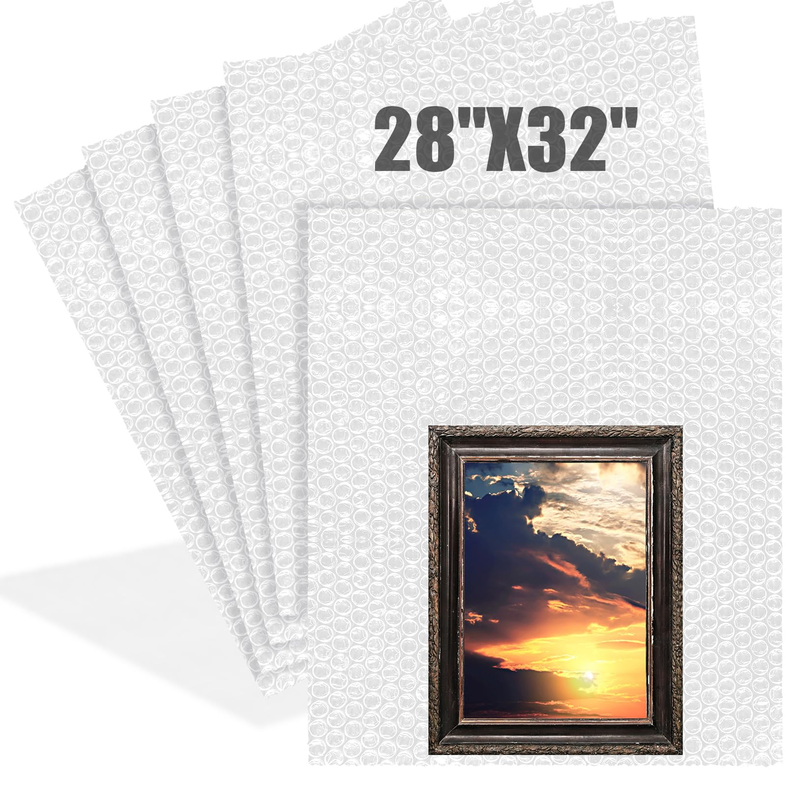 Dunzoom 5 Pack Extra Large 28 * 32 Inch Bubble Pouches Clear Bubble Pouch Wrap Bags for Packing Shockproof Cushioning Wrap Bag for Shipping Moving Fragile Dishes China Plates Painting Fragile Items โ image 1