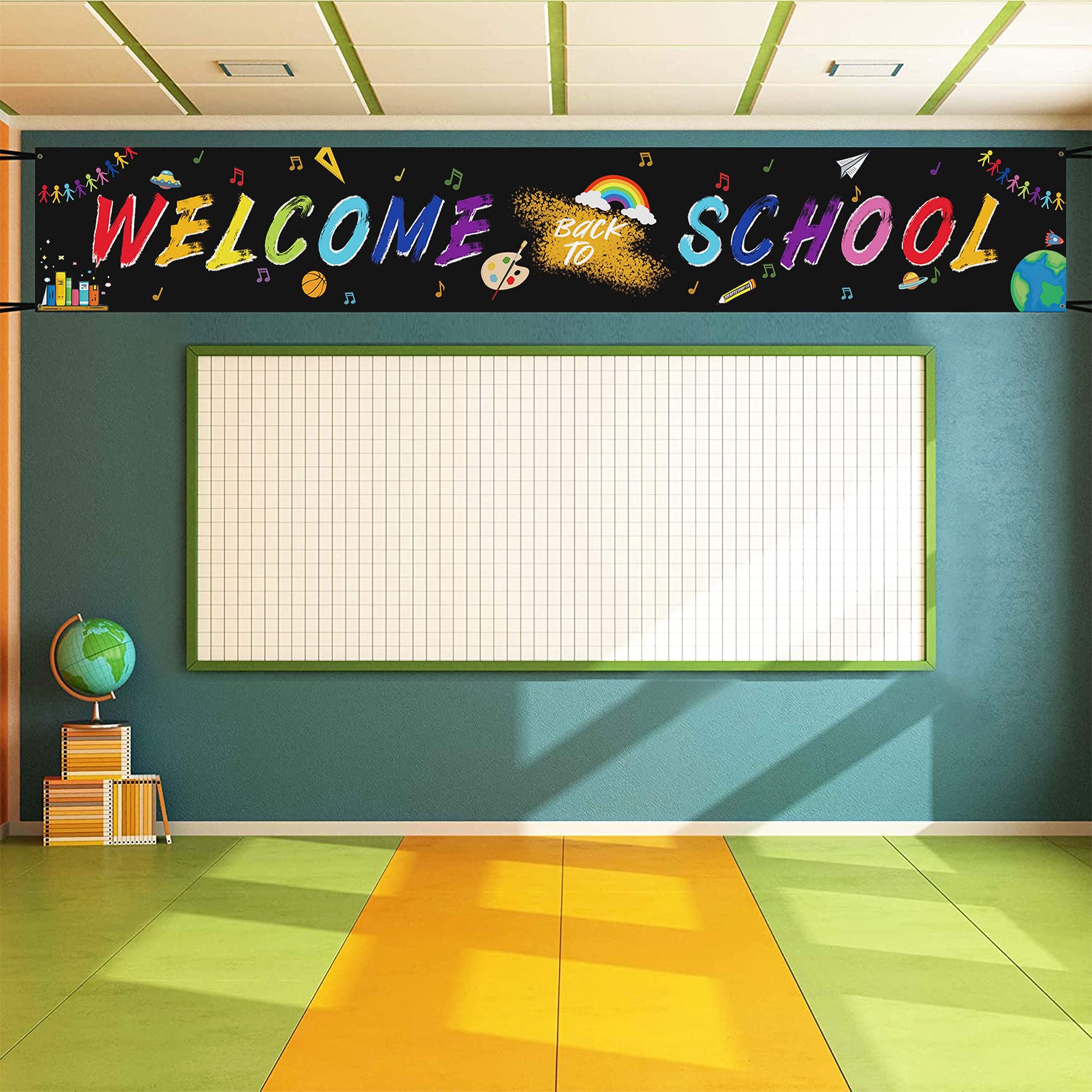 Willkommens-Banner 'Welcome Back To School' - 180x100 Cm Große Schulanfangs-Dekoration Für Klassenzimmer Und Fotos