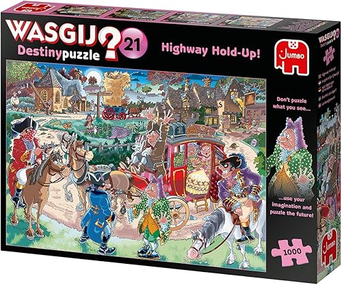 Miniatura 4 de Jumbo, Wasgij, Retro Destiny 21 - Highway Hold Up!, rompecabezas coleccionables únicos para adultos, 1000 piezas