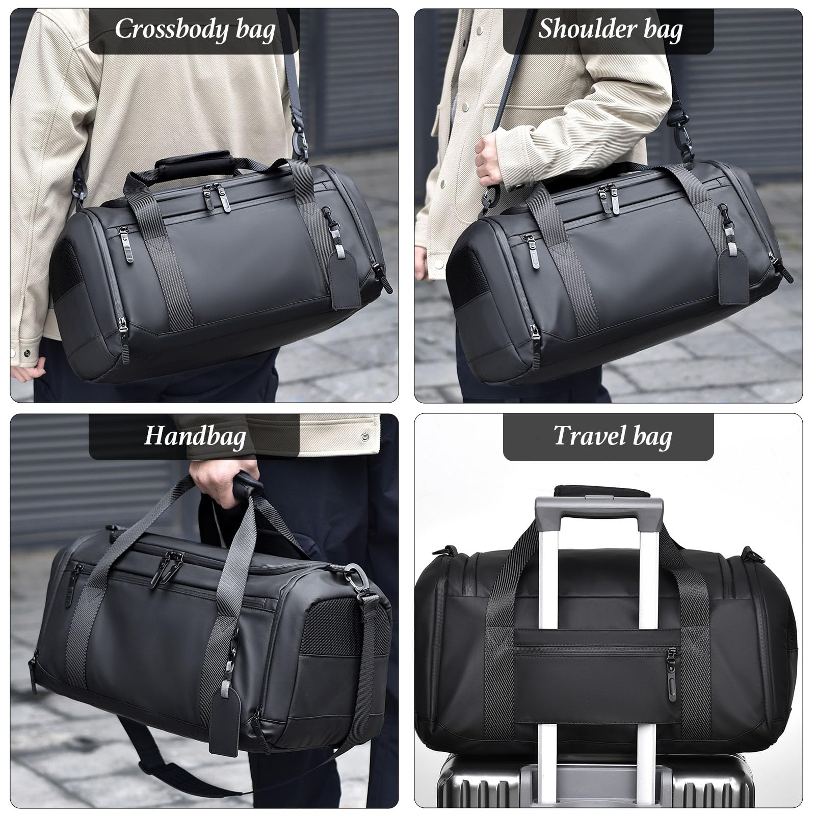 Bolsa de Deporte Hombre y Mujer Bolsa Gimnasio con Compartimento Bolsas de Viaje Impermeable para Natación Fitness y Viajes
