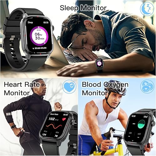 Miniatura 4 de Reloj inteligente, reloj inteligente con pantalla táctil de 1.91 pulgadas con notificación de texto, hacerresponder llamadas, frecuencia cardíaca,