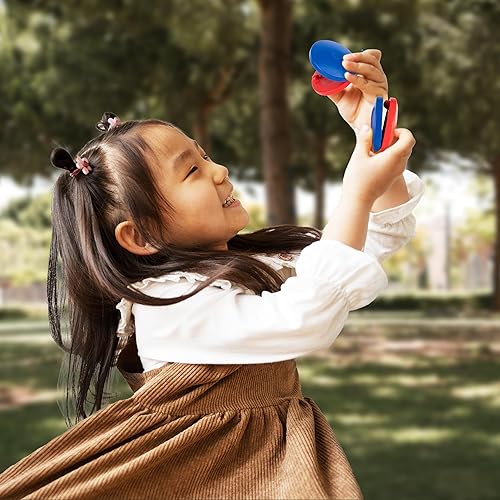 Miniatura 7 de ArtCreativity Castañuelas de madera para niños, juego de 8, juguetes musicales para niños con cuerda elástica para una fácil sujeción, instrumentos