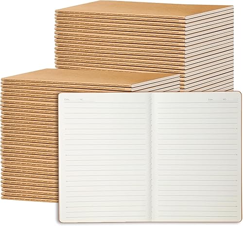 Miniatura 1 de miikoul Paquete de 72 cuadernos de papel kraft A5 a granel, 8.3 x 5.5 pulgadas, 60 páginas30 hojas, 80GSM, cuaderno de viaje para adultos,