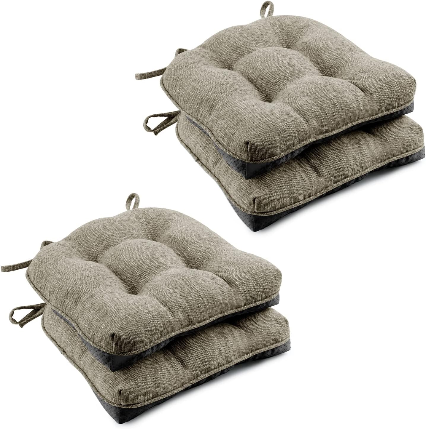 Wellsin 4pk Dining Chair Cushions 15.5"x15.5"x4" Khaki