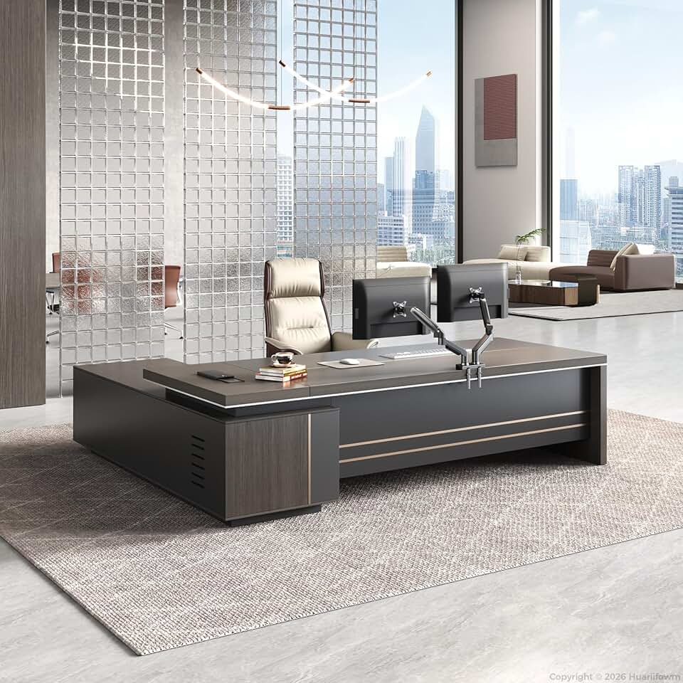 94" L-Shaped Executive Desk with Power Hub