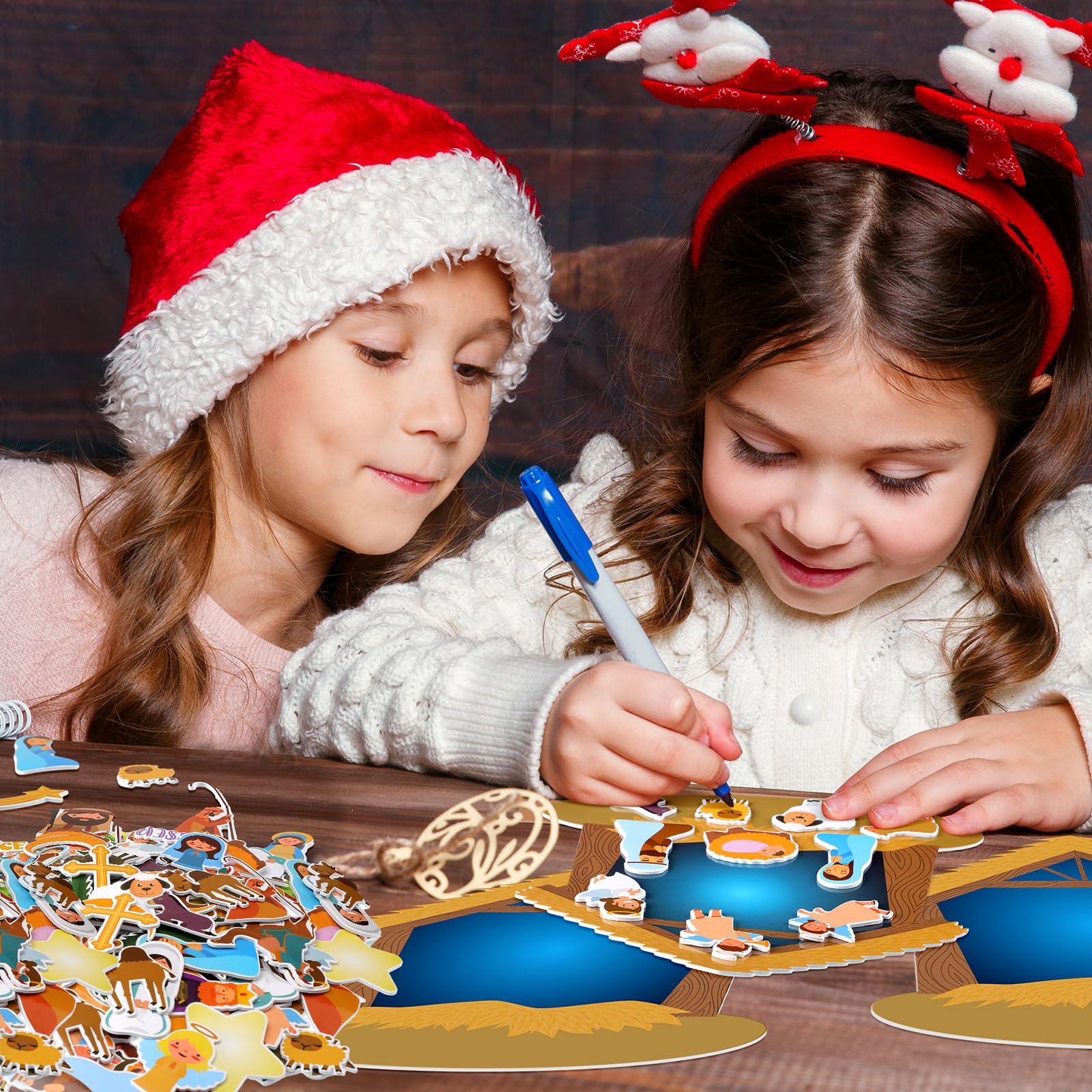 Zhanmai 632 Pcs Nativity Foam Stickers Crafts for Kids Make a Nativity Scene Foam Sticker Kits Funny Christmas Crafts for Religious Party Favors for Christmas School Activity Crafts Religious Supplies