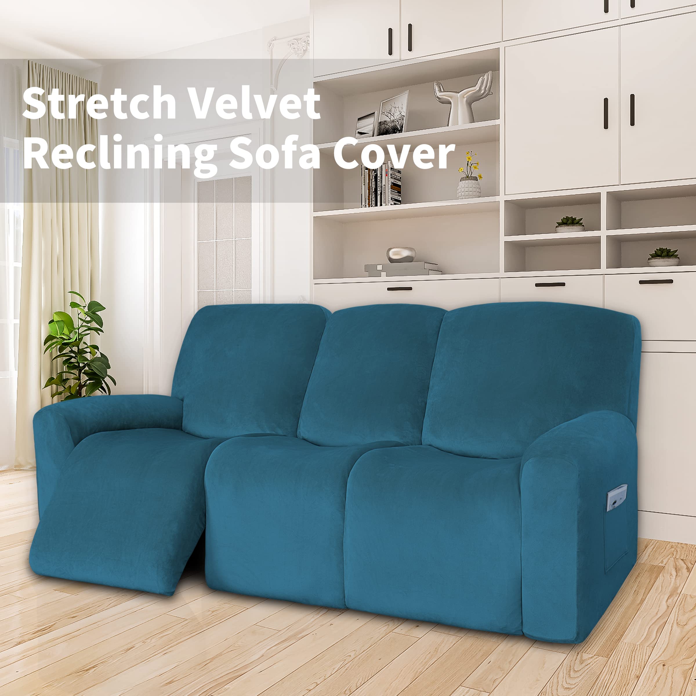 Velvet Stretch 7Piece Sectional Sofa CoversReclining, 47 OFF