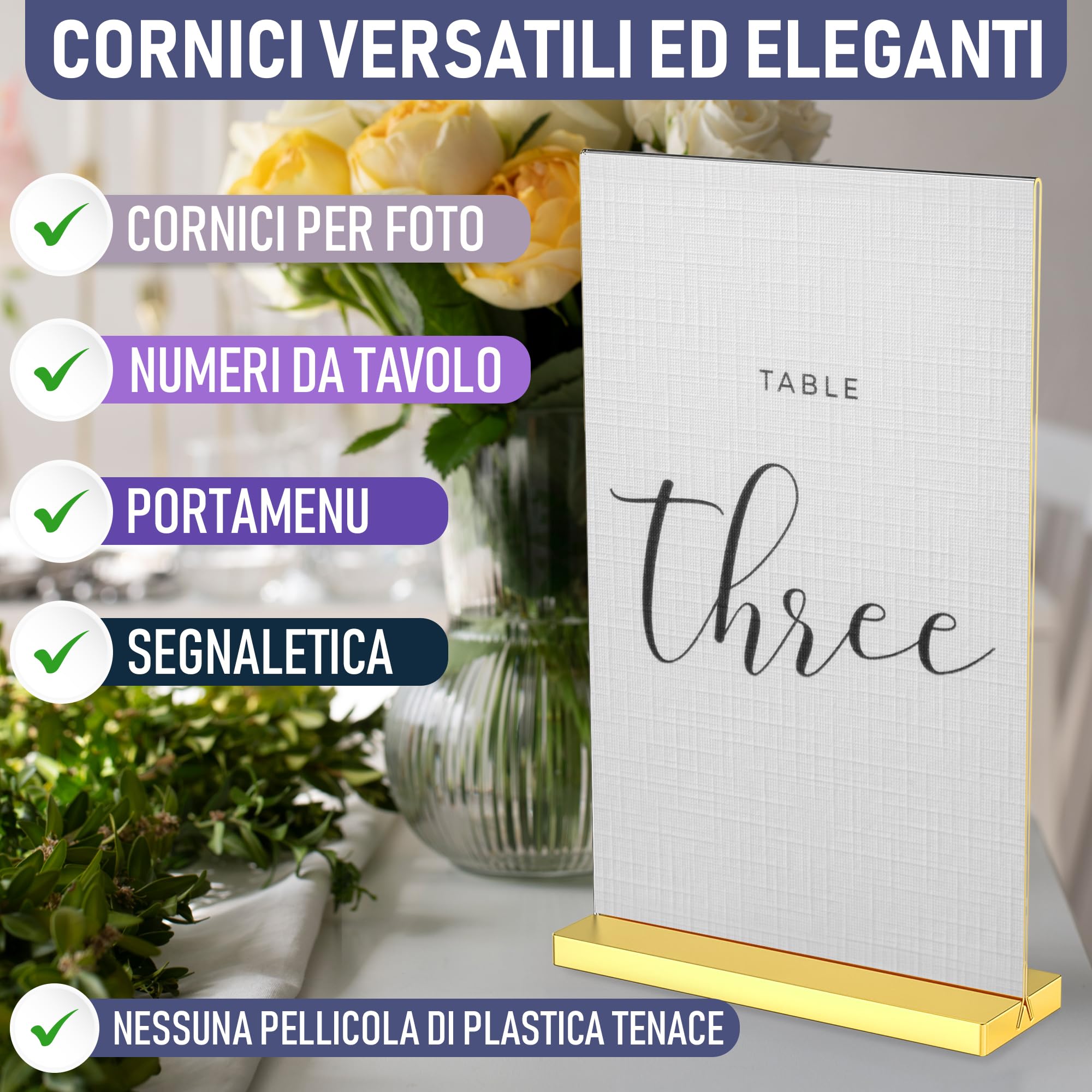 Cornici Acrilico Dorato A4 - Confezione Da 6 Per Matrimoni, Eventi, Esposizioni Eleganti - Foto 5