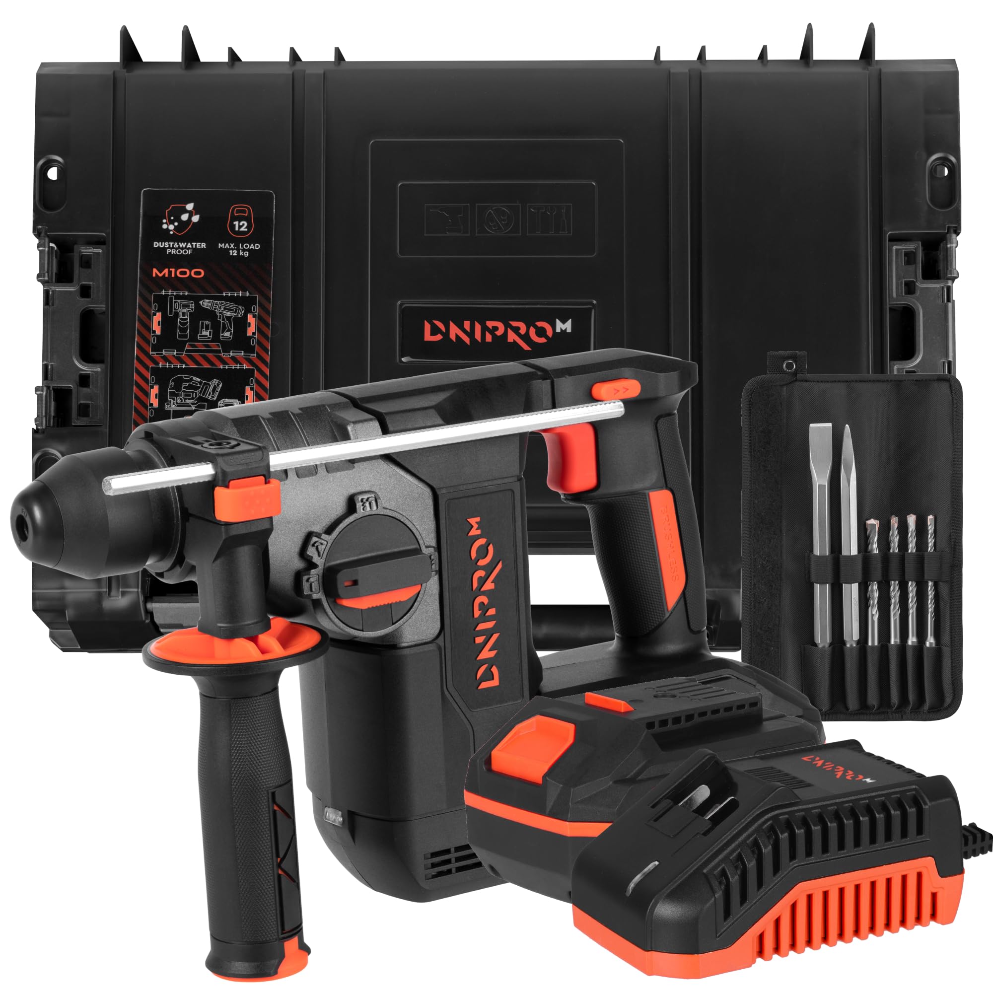 DHR-202BC ULTRA Perforateur à Batterie 20V avec Moteur Sans Balais, 2.5J, 4800 BPM (Batterie 4Ah, Chargeur Rapide, Valise)