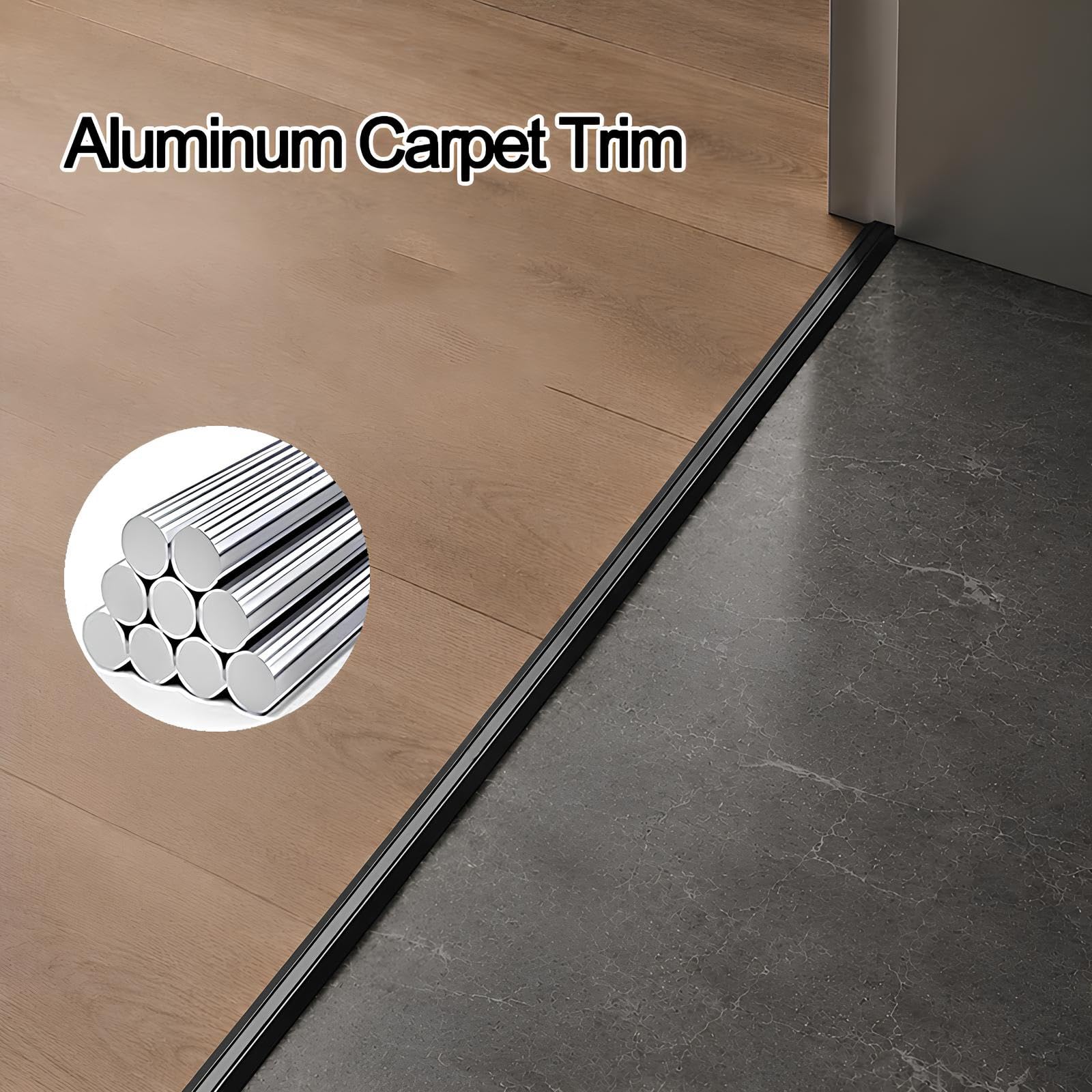 Striscia Di Transizione Autoadesivo Moquette E Piastrelle Protezione Bordi | Alluminio Striscia Di Soglia Ispessito Profilo Angolare Senza Forature(Gray,2.5cmx120cm)