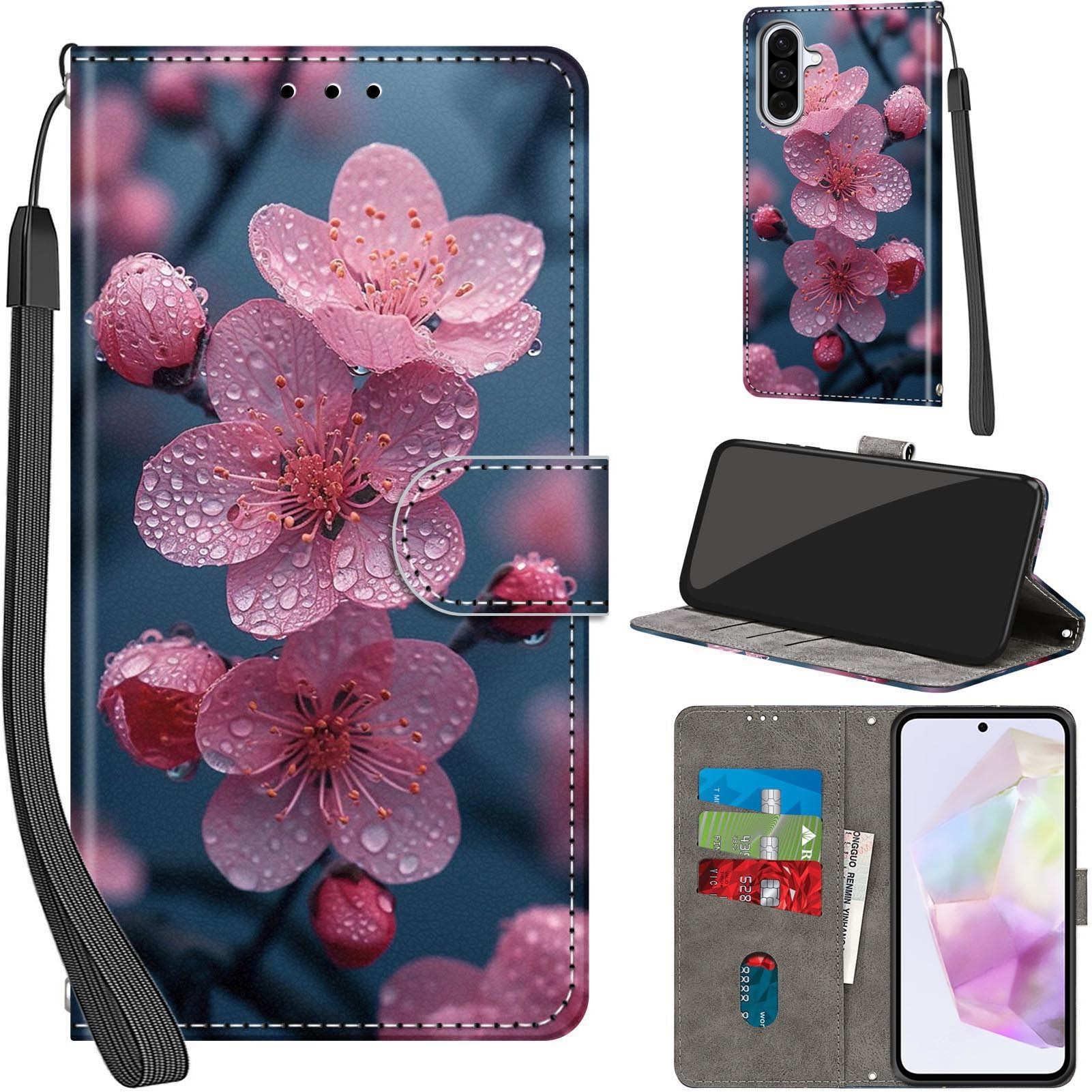 Photo 1 of Salanheo Case Wallet for Samsung Galaxy A36, Peach Blossom