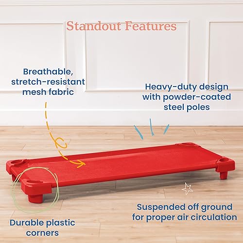 Miniatura 4 de ECR4Kids - Cama apilable para niños, para el cuidado diurno Rojo,Verde,Arena,Amarillo,https://www.amazon.com/dp/undefined