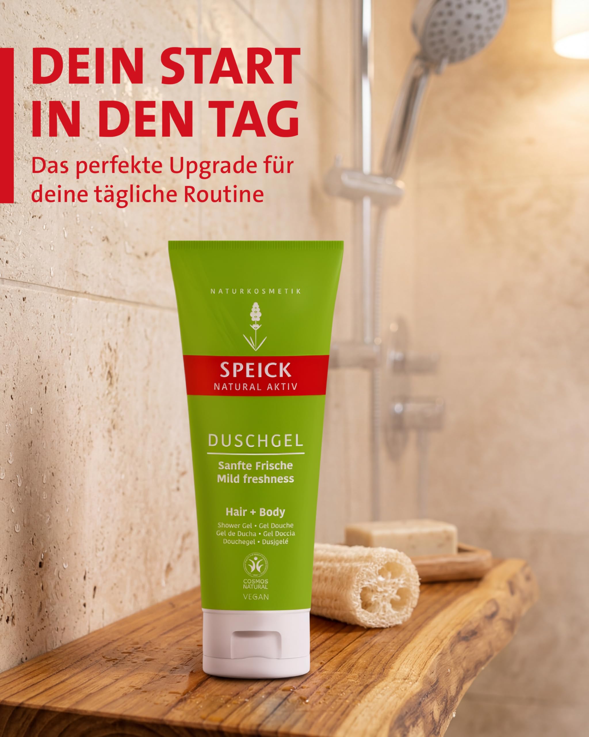 Speick Natural Aktiv Duschgel 200 ml – mildes Duschgel, hautschonende Reinigung & Pflege - 10er Pack