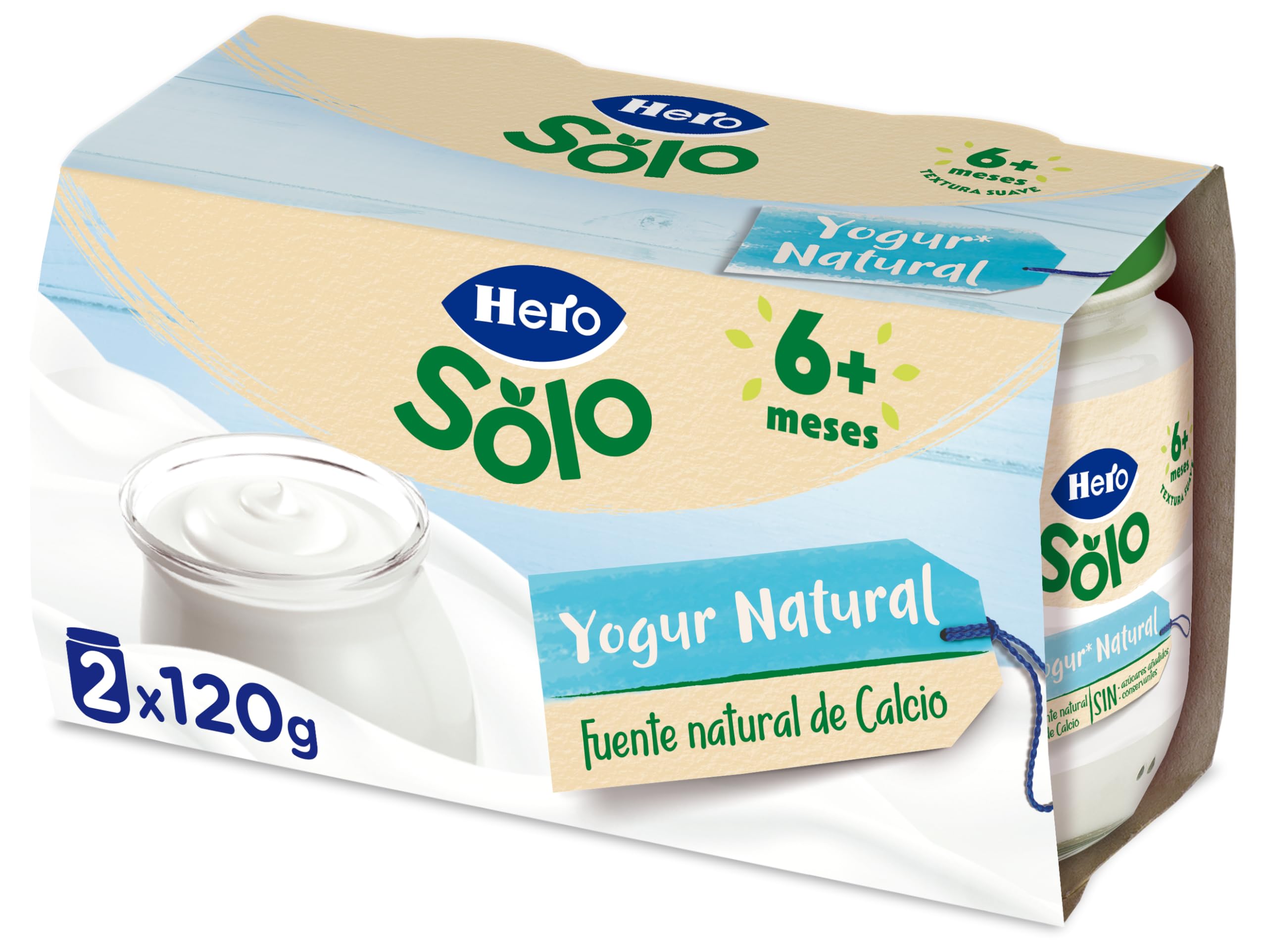 Hero Baby Tarritos de Yogur Natural, 2 x 120gr