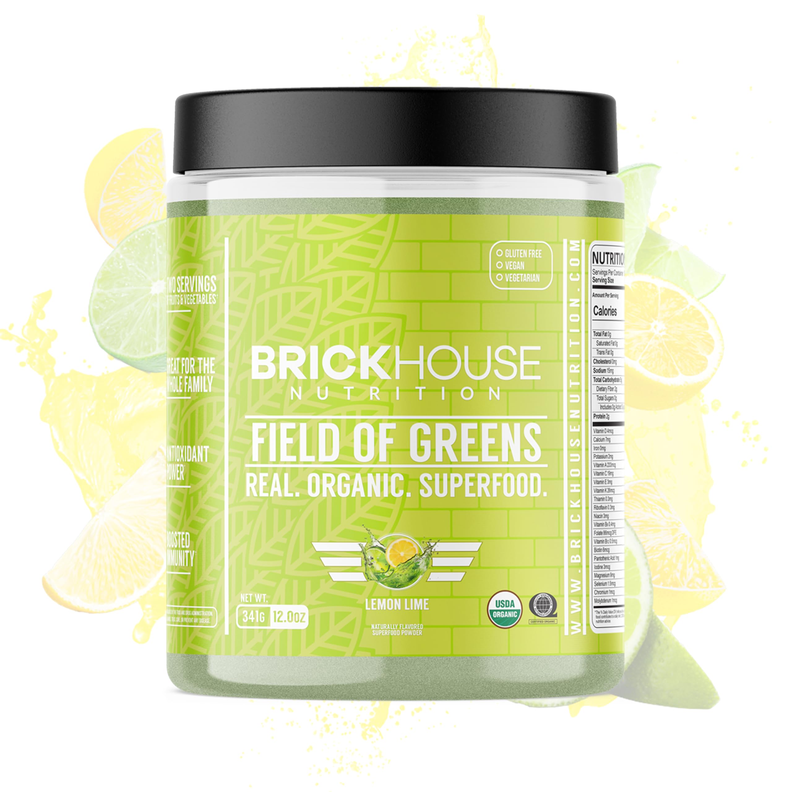 BRICKHOUSE NUTRITION Field of Greens Super Greens Powder | Doctor-Formulated Superfood Powder, Fruits & Veggies Supplement - Original (Single Pack) — Amazon image 14